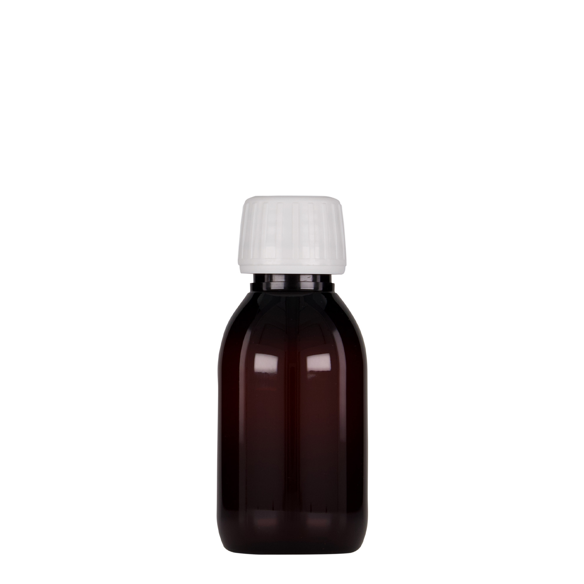100 ml φιαλίδιο PET για ιατρική χρήση, καφέ, πλαστικό, στόμιο: PP 28 100 ml φιαλίδιο PET για ιατρική χρήση, καφέ, πλαστικό, στόμιο: PP 28