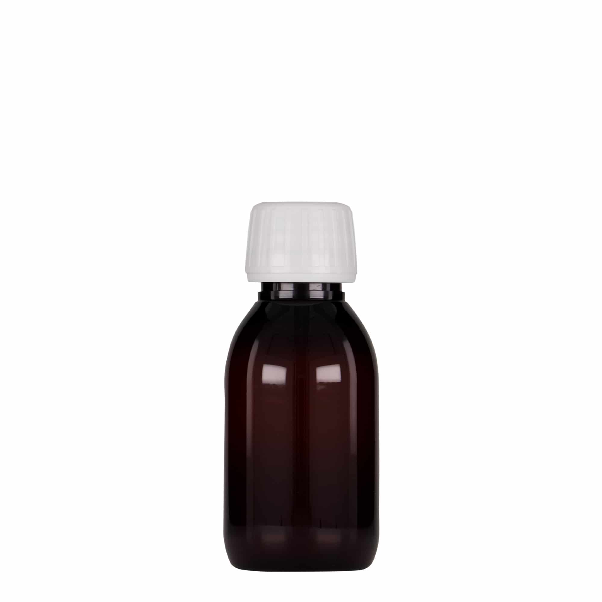 100 ml φιαλίδιο PET για ιατρική χρήση, καφέ, πλαστικό, στόμιο: PP 28 100 ml φιαλίδιο PET για ιατρική χρήση, καφέ, πλαστικό, στόμιο: PP 28