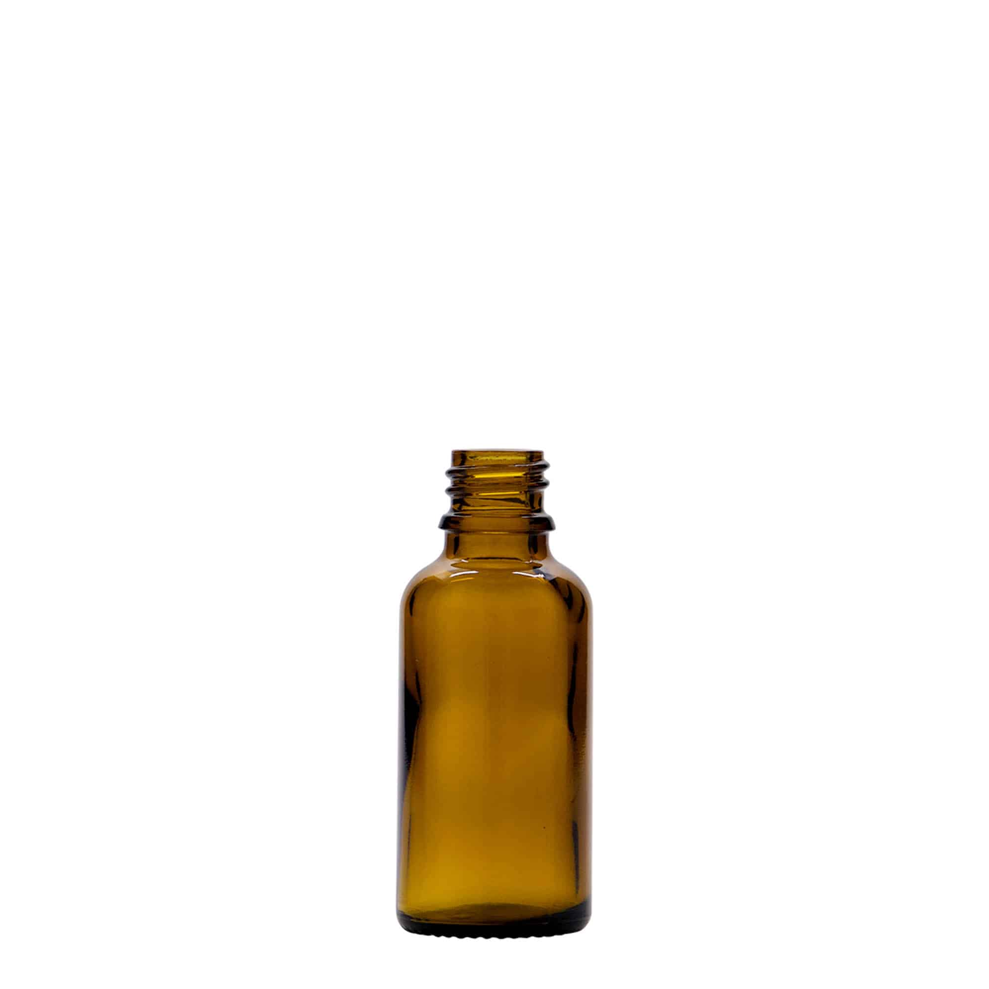 Μπουκάλι φαρμάκου 30 ml, γυάλινο, καφέ, στόμιο: DIN 18 Μπουκάλι φαρμάκου 30 ml, γυάλινο, καφέ, στόμιο: DIN 18