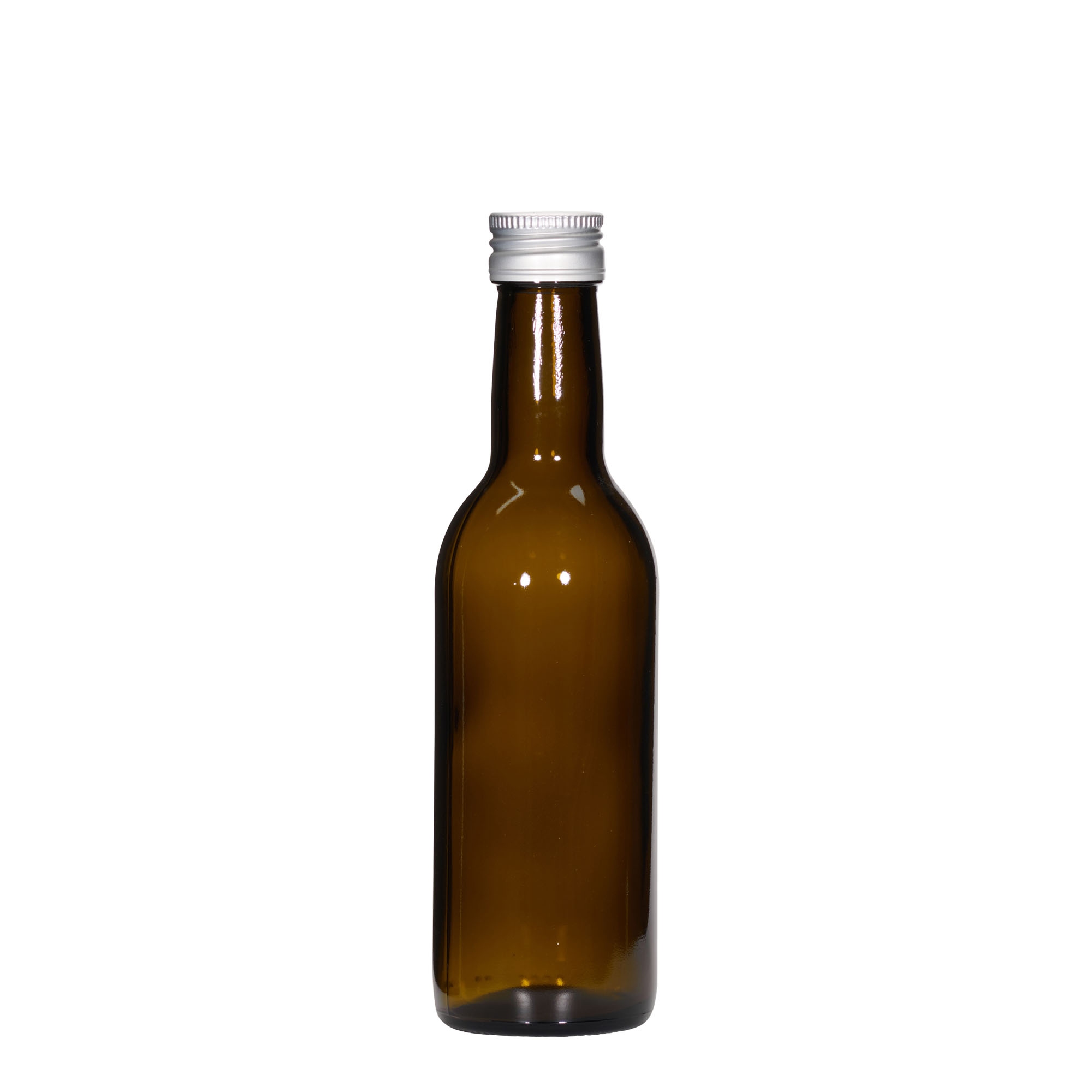 250 ml γυάλινο μπουκάλι 'Bordeaux', παλαιωμένο πράσινο, στόμιο: PP 28