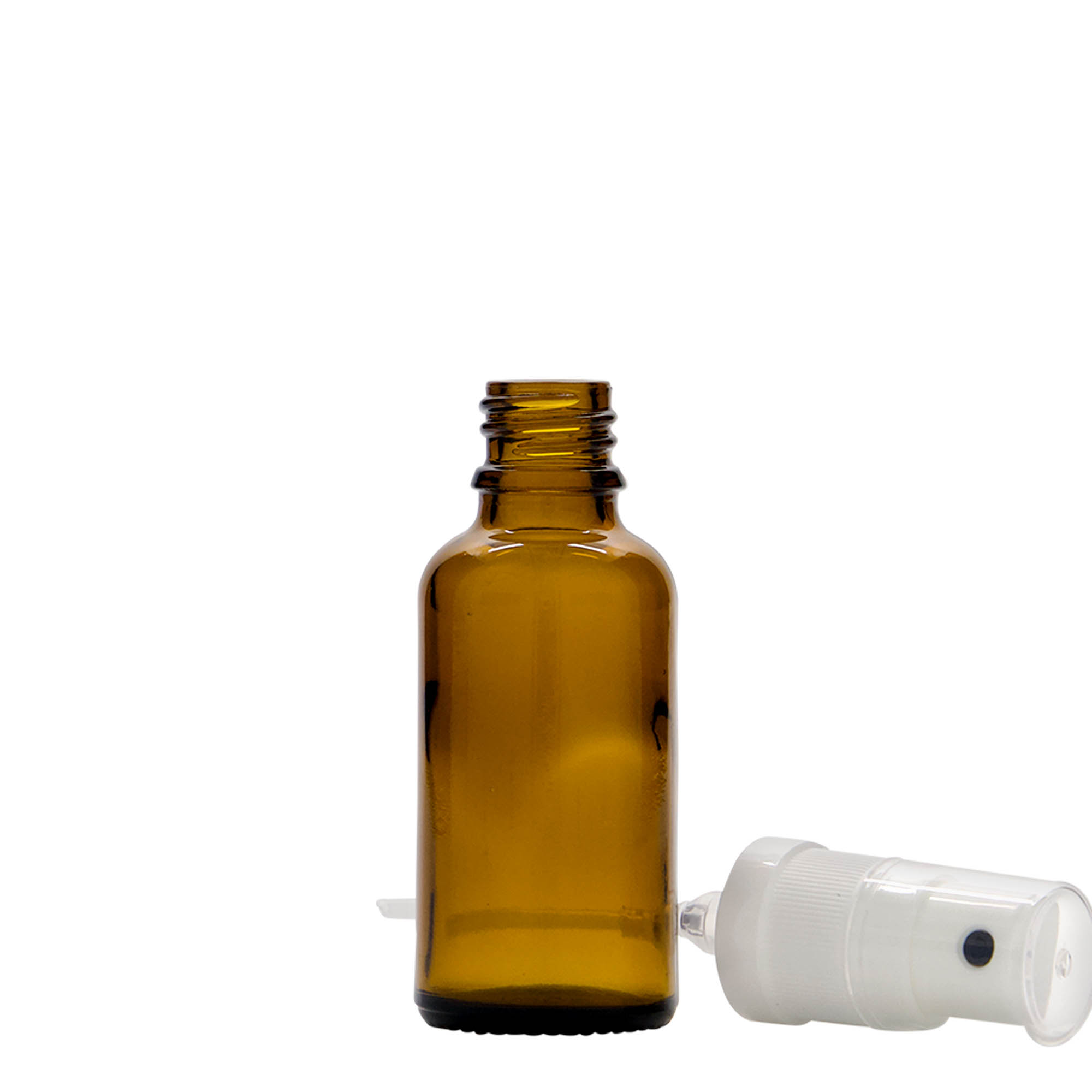 30 ml φιαλίδιο ψεκασμού φαρμάκου, γυάλινο, καφέ, στόμιο: DIN 18