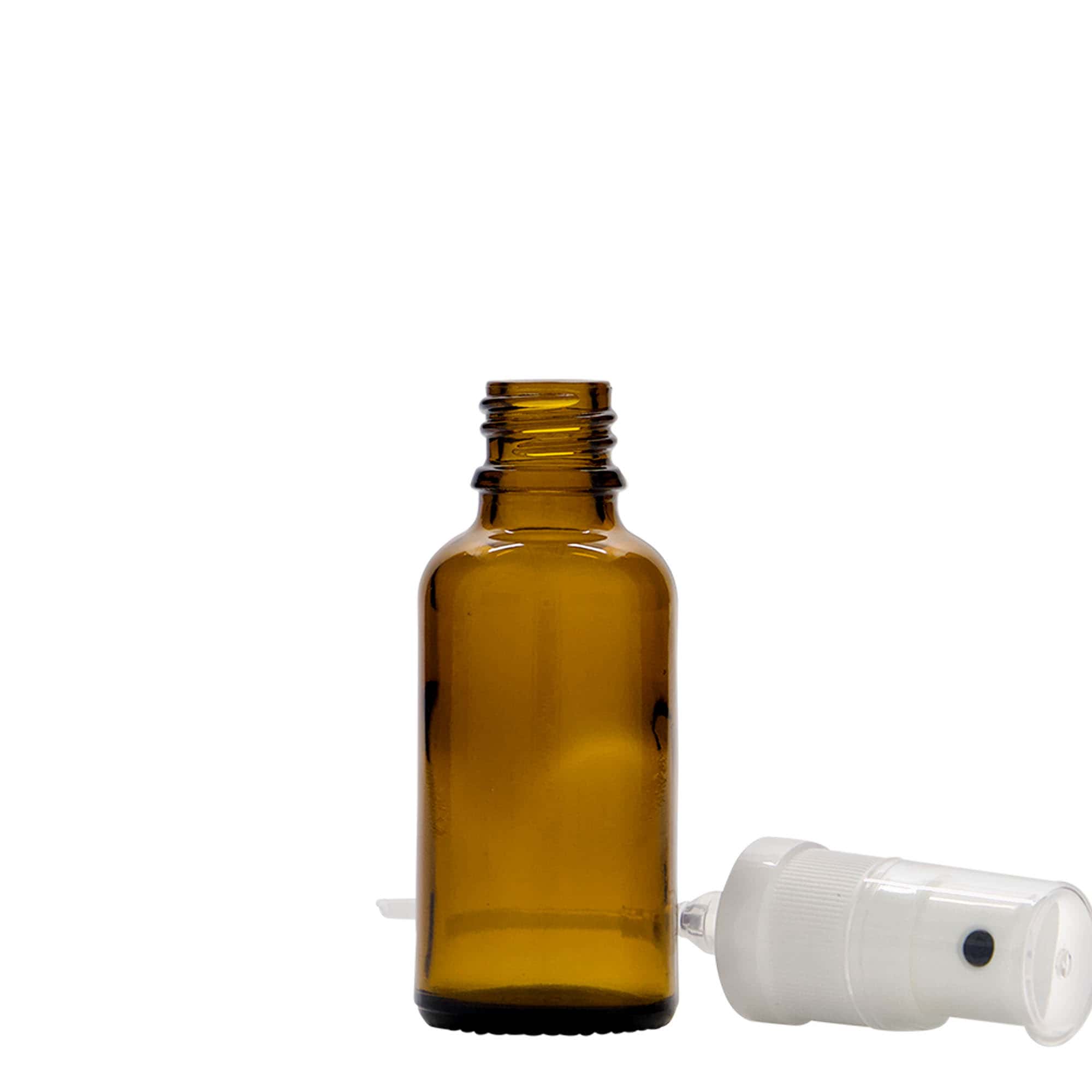 30 ml φιαλίδιο ψεκασμού φαρμάκου, γυάλινο, καφέ, στόμιο: DIN 18 30 ml φιαλίδιο ψεκασμού φαρμάκου, γυάλινο, καφέ, στόμιο: DIN 18