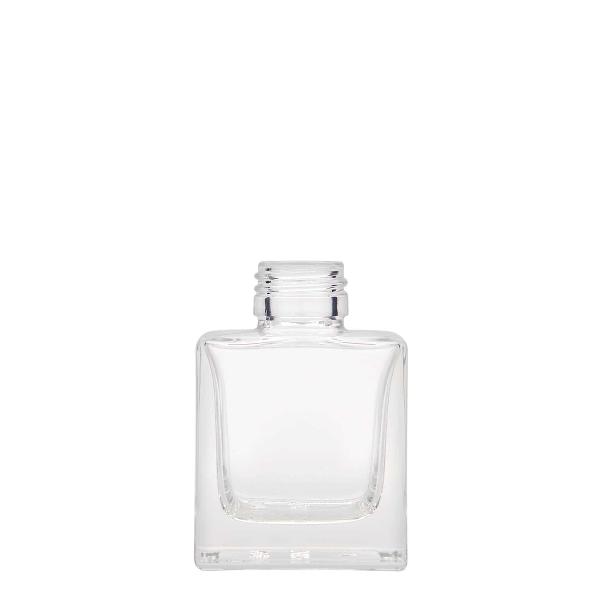 Γυάλινο μπουκάλι 'Cube' 100 ml, τετράγωνο, στόμιο: PP 28 Γυάλινο μπουκάλι 'Cube' 100 ml, τετράγωνο, στόμιο: PP 28