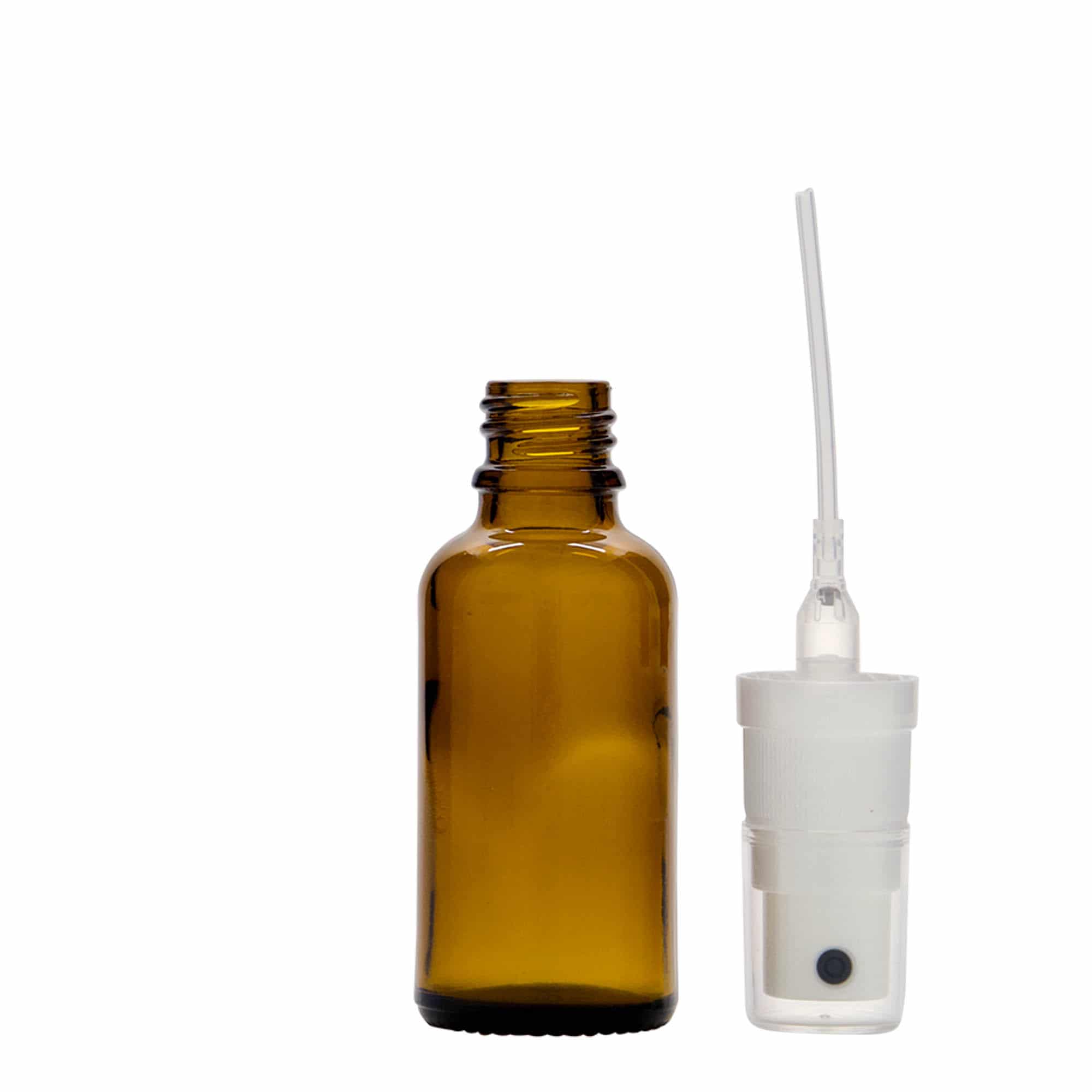 30 ml φιαλίδιο ψεκασμού φαρμάκου, γυάλινο, καφέ, στόμιο: DIN 18