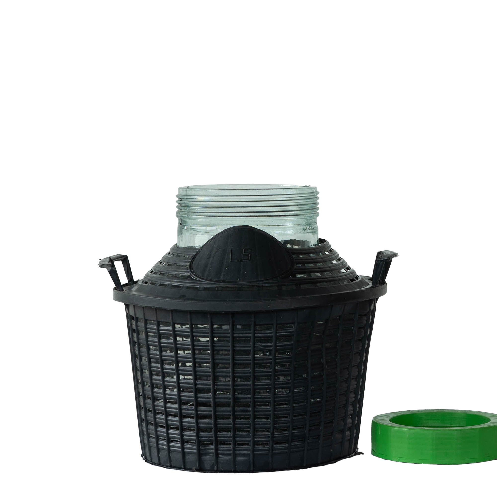 5 l μπουκάλι με φαρδύ στόμιο, γυάλινο, στόμιο: βιδωτό κλείσιμο 5 l μπουκάλι με φαρδύ στόμιο, γυάλινο, στόμιο: βιδωτό κλείσιμο