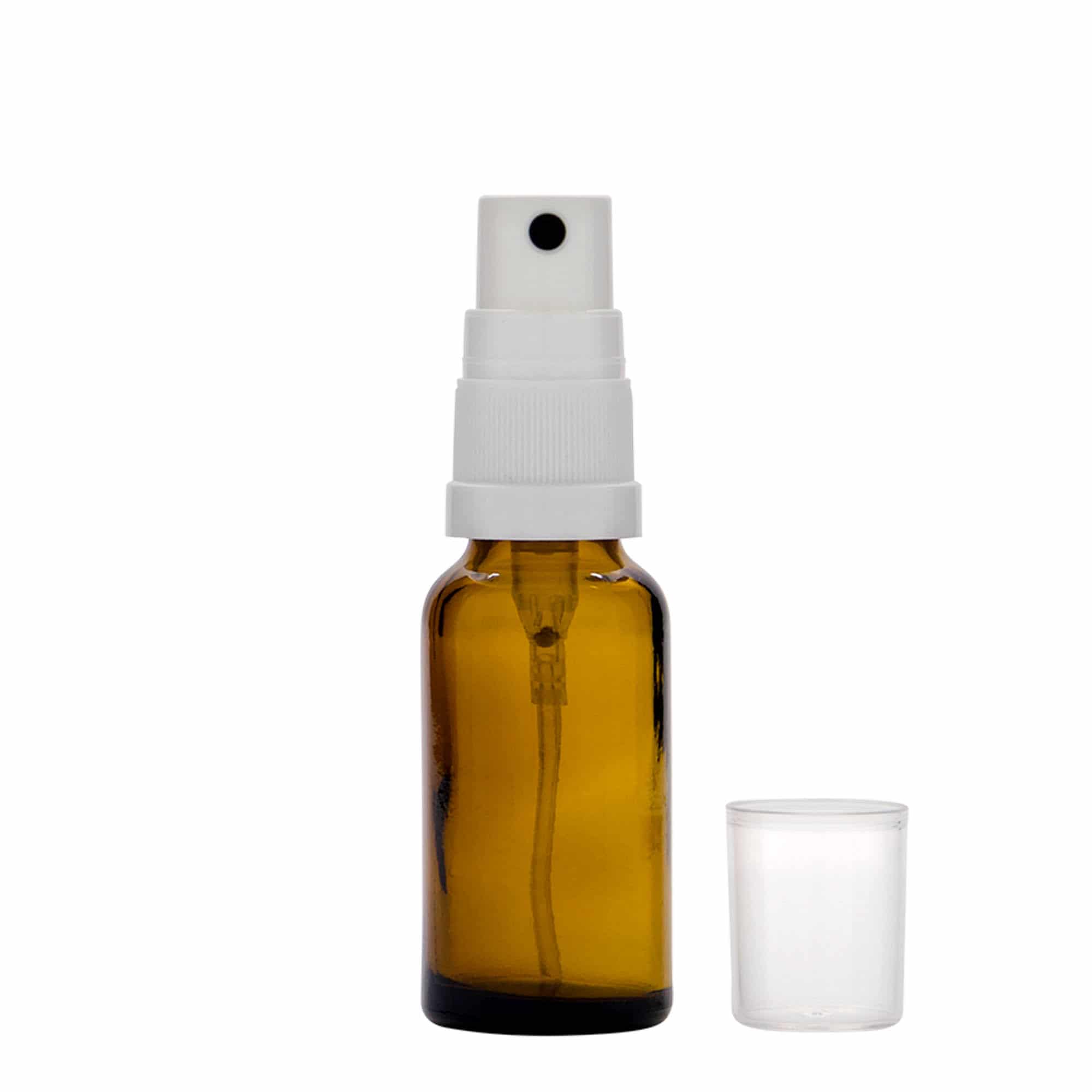 20 ml φιαλίδιο ψεκασμού ιατρικό, γυάλινο, καφέ, στόμιο: DIN 18