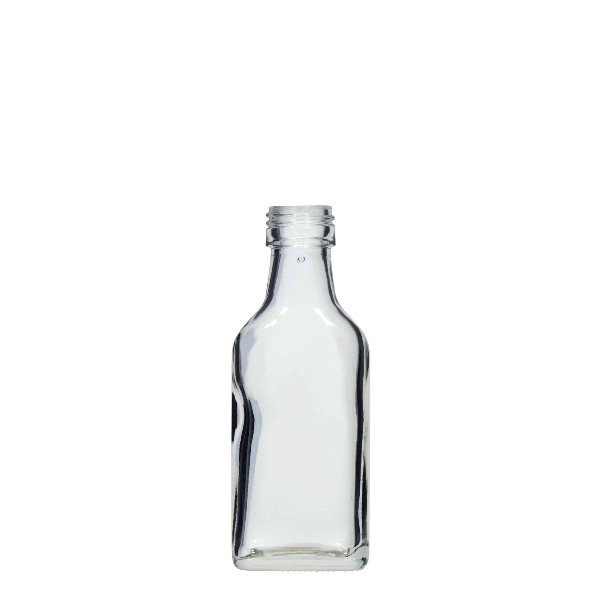 Φλασκί τσέπης 40 ml, ορθογώνιο, στόμιο: PP 22 Φλασκί τσέπης 40 ml, ορθογώνιο, στόμιο: PP 22