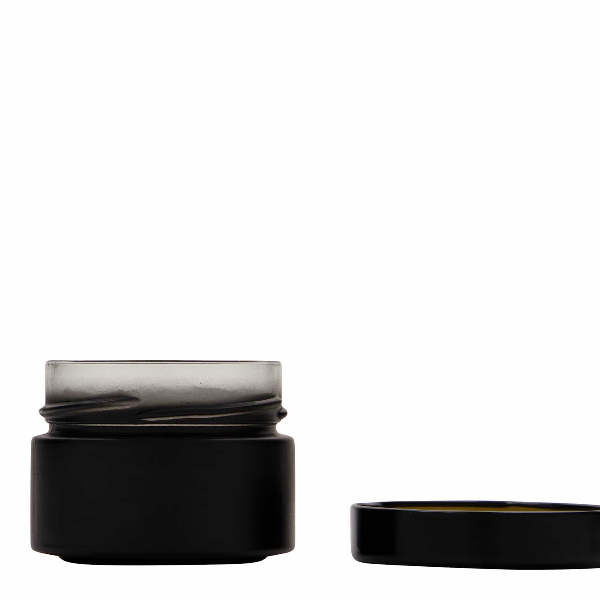 130 ml στρογγυλό γυαλί 'Aurora', μαύρο, στόμιο: Deep-Twist-Off (DTO 66)
