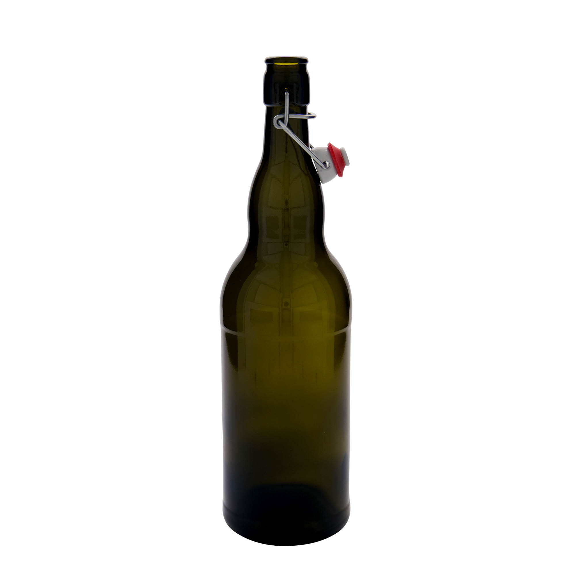 1.000 ml μπουκάλι μπύρας Βέλγιο, γυαλί, παλαιωμένο πράσινο, στόμιο: κλείσιμο με μανταλάκι