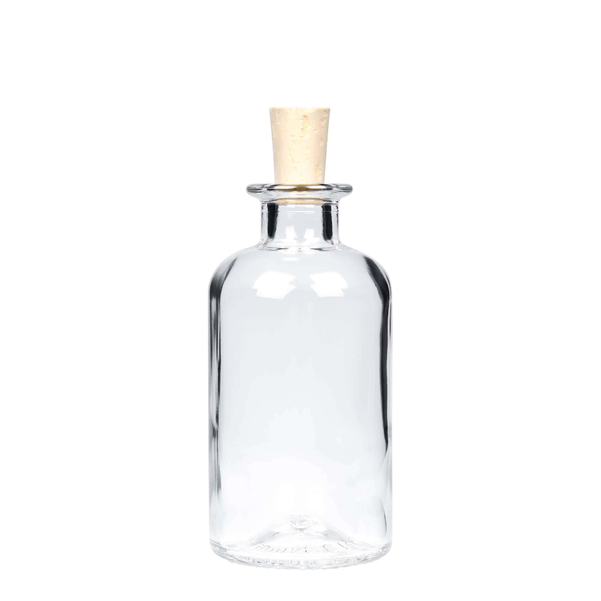 250 ml γυάλινο μπουκάλι φαρμακοποιού, στόμιο: φελλός