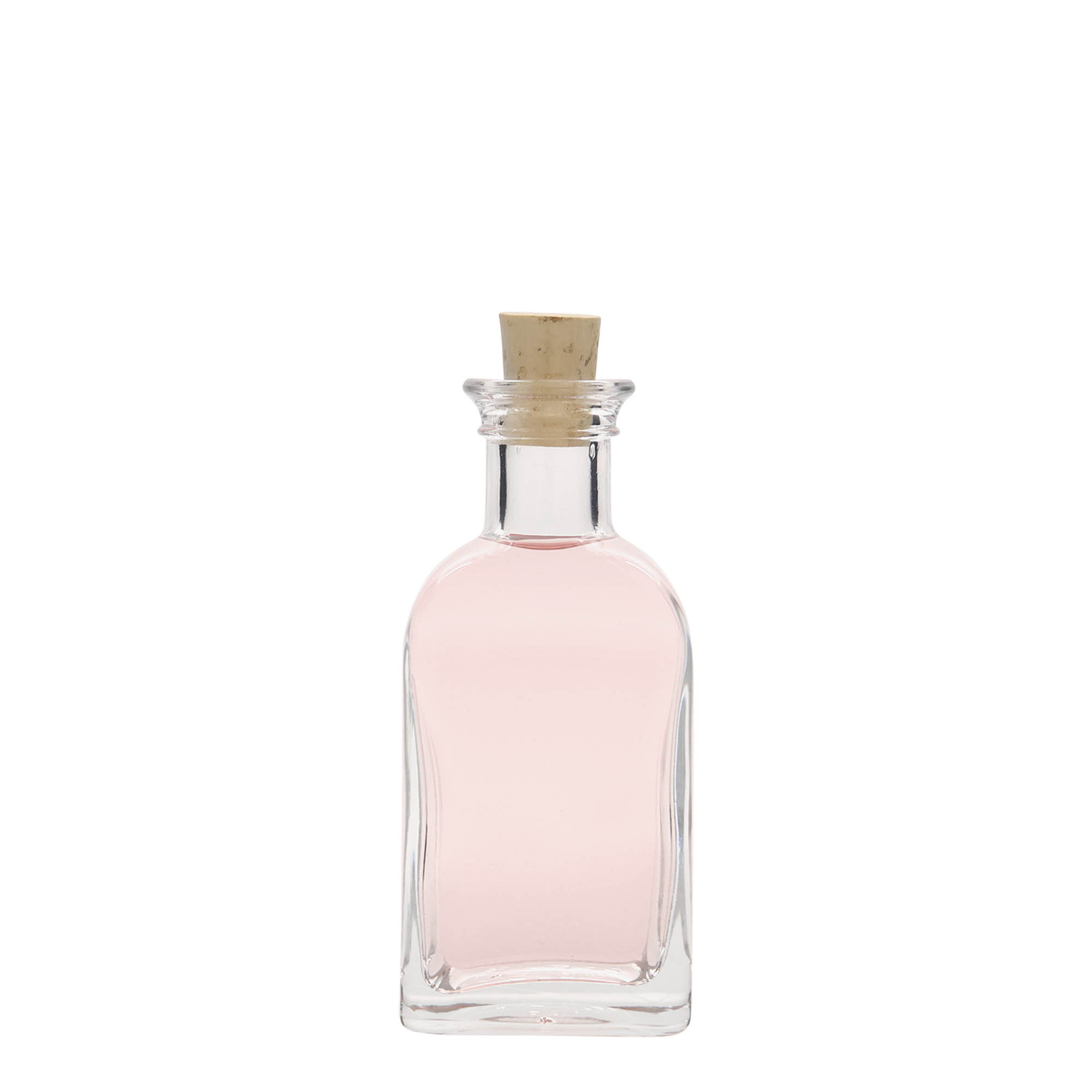 100 ml γυάλινο μπουκάλι Apotheker Carré, τετράγωνο, στόμιο: φελλός