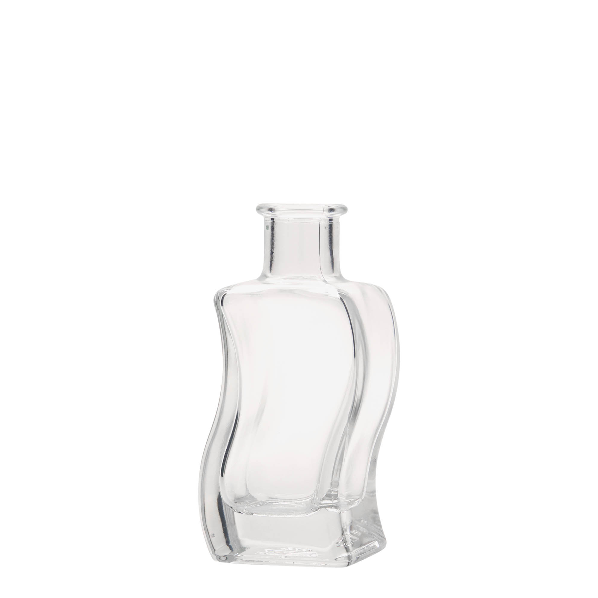 100 ml γυάλινο μπουκάλι 'Κυματισμός', τετράγωνο, στόμιο: φελλός