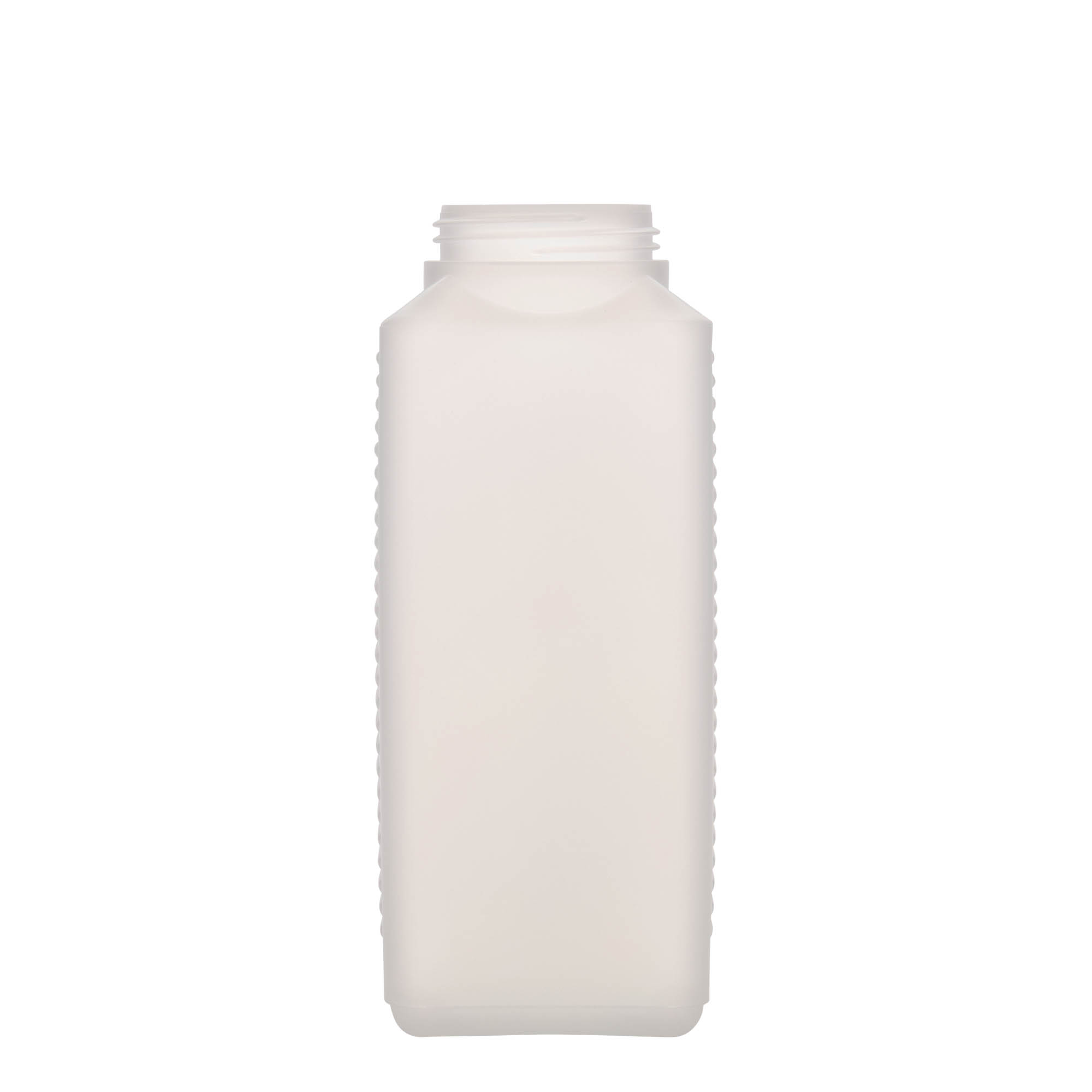 1.000 ml φιάλη με φαρδύ λαιμό, ορθογώνια, πλαστικό HDPE, φυσικό, στόμιο: DIN 60 EPE