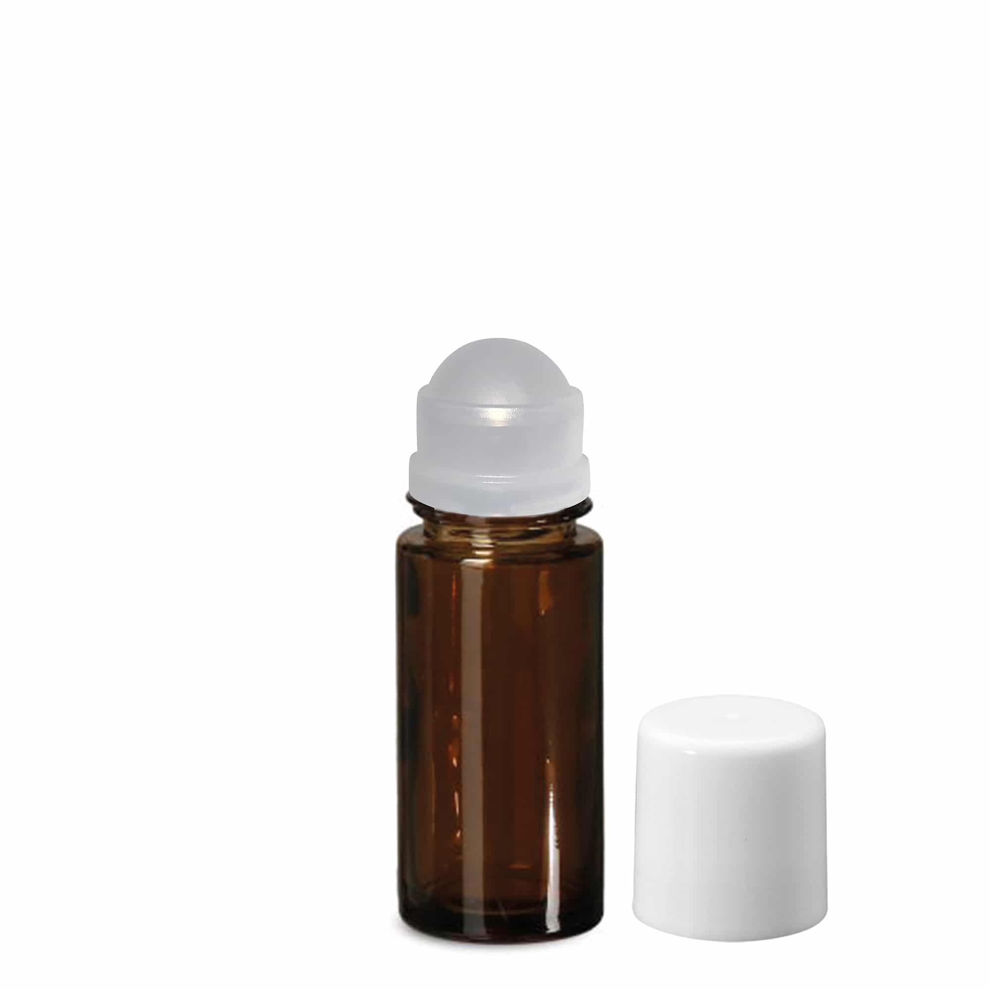 50 ml φιαλίδιο Roll-On, γυάλινο, καφέ, στόμιο: βιδωτό καπάκι