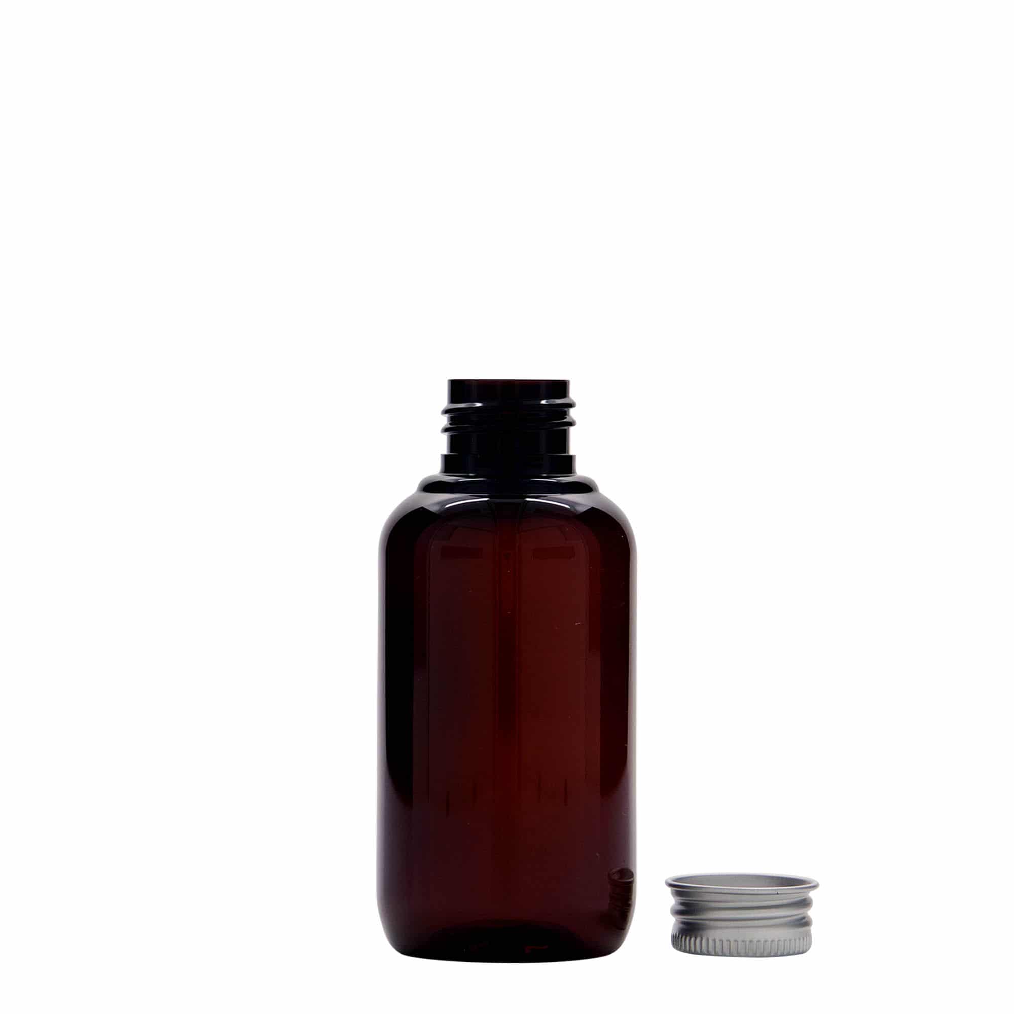 100 ml φιάλη από ανακυκλωμένο πλαστικό 'Victor's Best', PCR, καφέ, στόμιο: 24/410