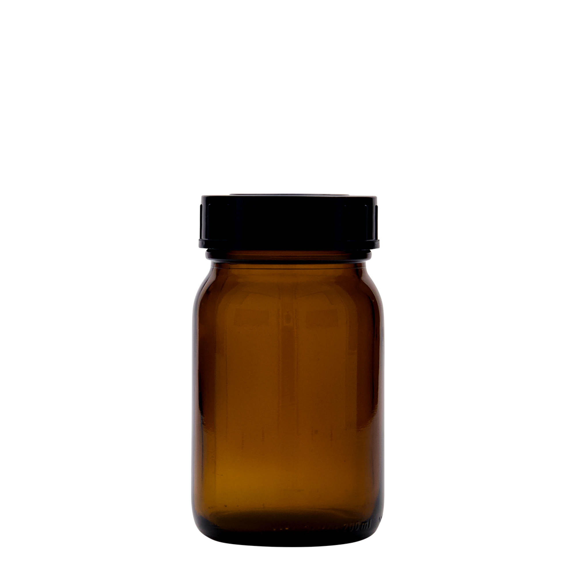 200 ml γυάλινο βάζο με φαρδύ στόμιο, καφέ, άνοιγμα: DIN 55 200 ml γυάλινο βάζο με φαρδύ στόμιο, καφέ, άνοιγμα: DIN 55