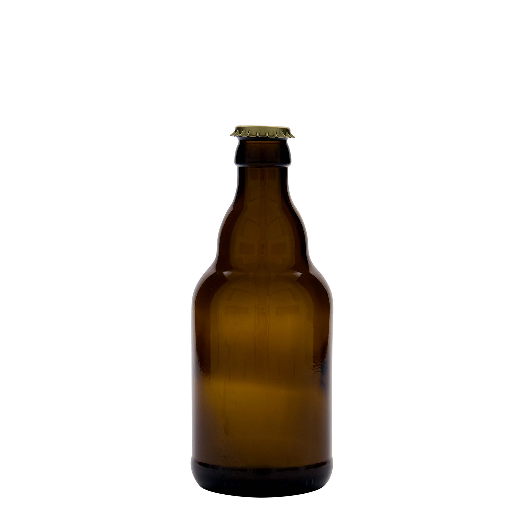 330 ml μπουκάλι μπύρας 'Steinie', γυαλί, καφέ, στόμιο: καπάκι Kronkorken