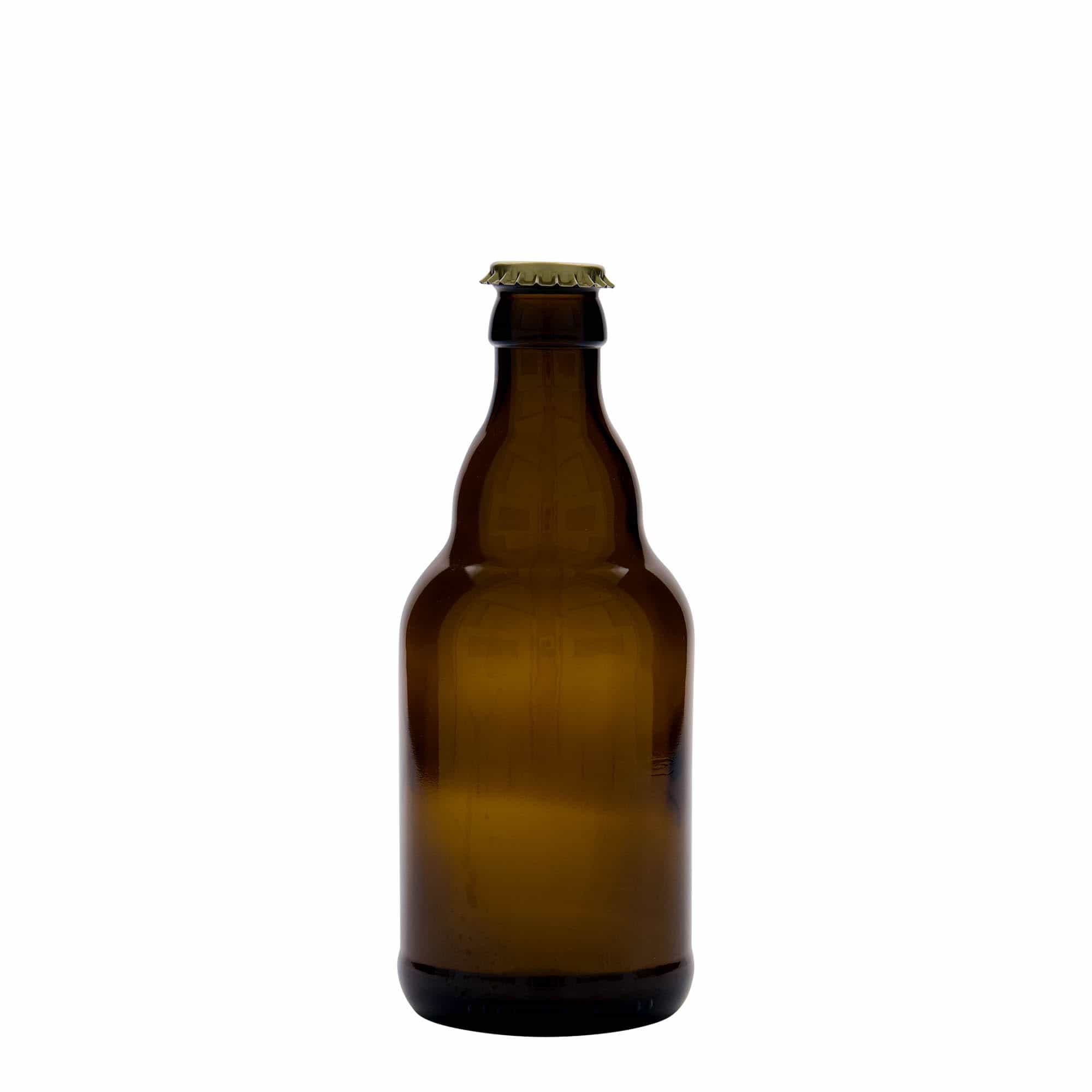 330 ml μπουκάλι μπύρας 'Steinie', γυαλί, καφέ, στόμιο: καπάκι Kronkorken