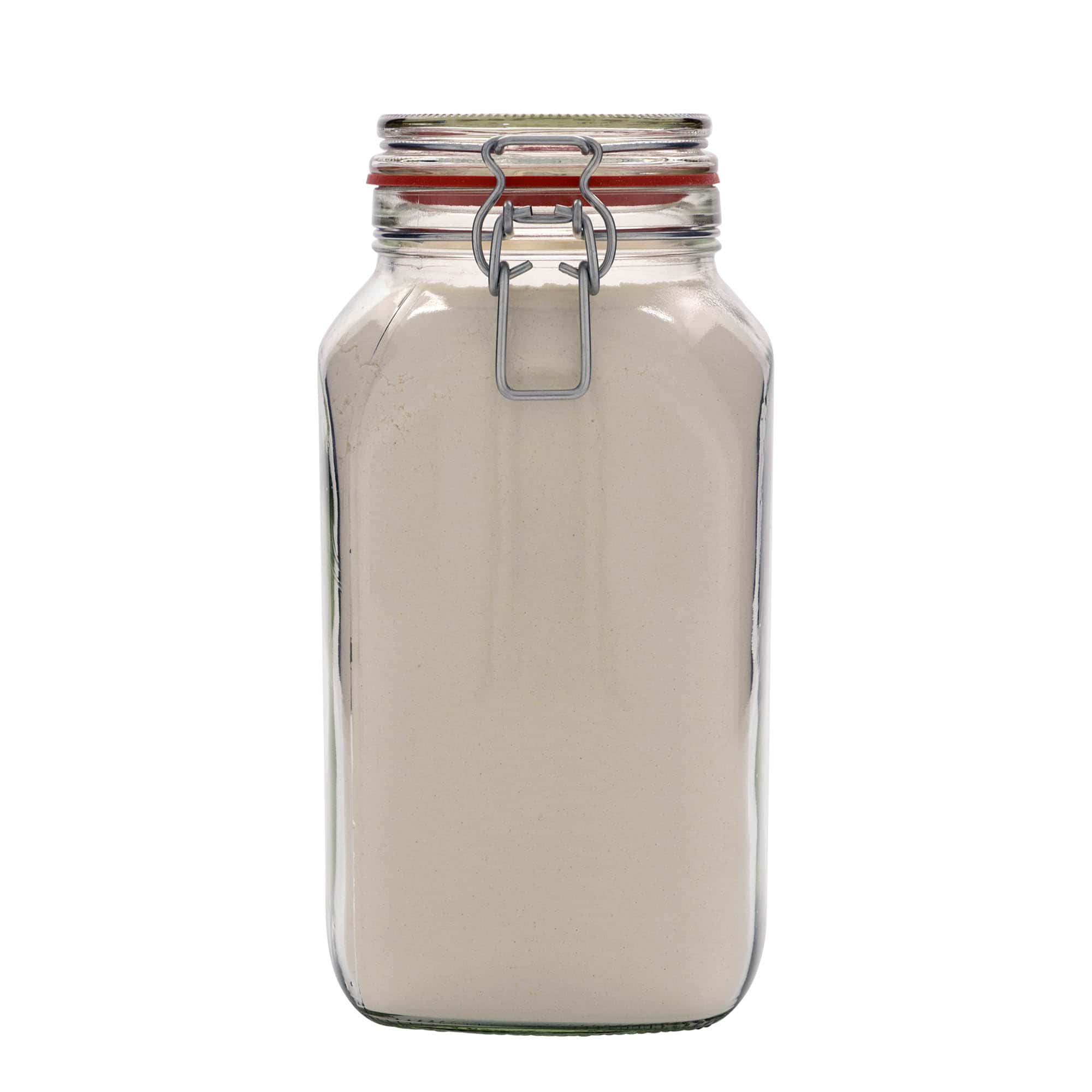 Βάζο με καπάκι με κλιπ 2.590 ml, τετράγωνο, στόμιο: καπάκι με κλιπ