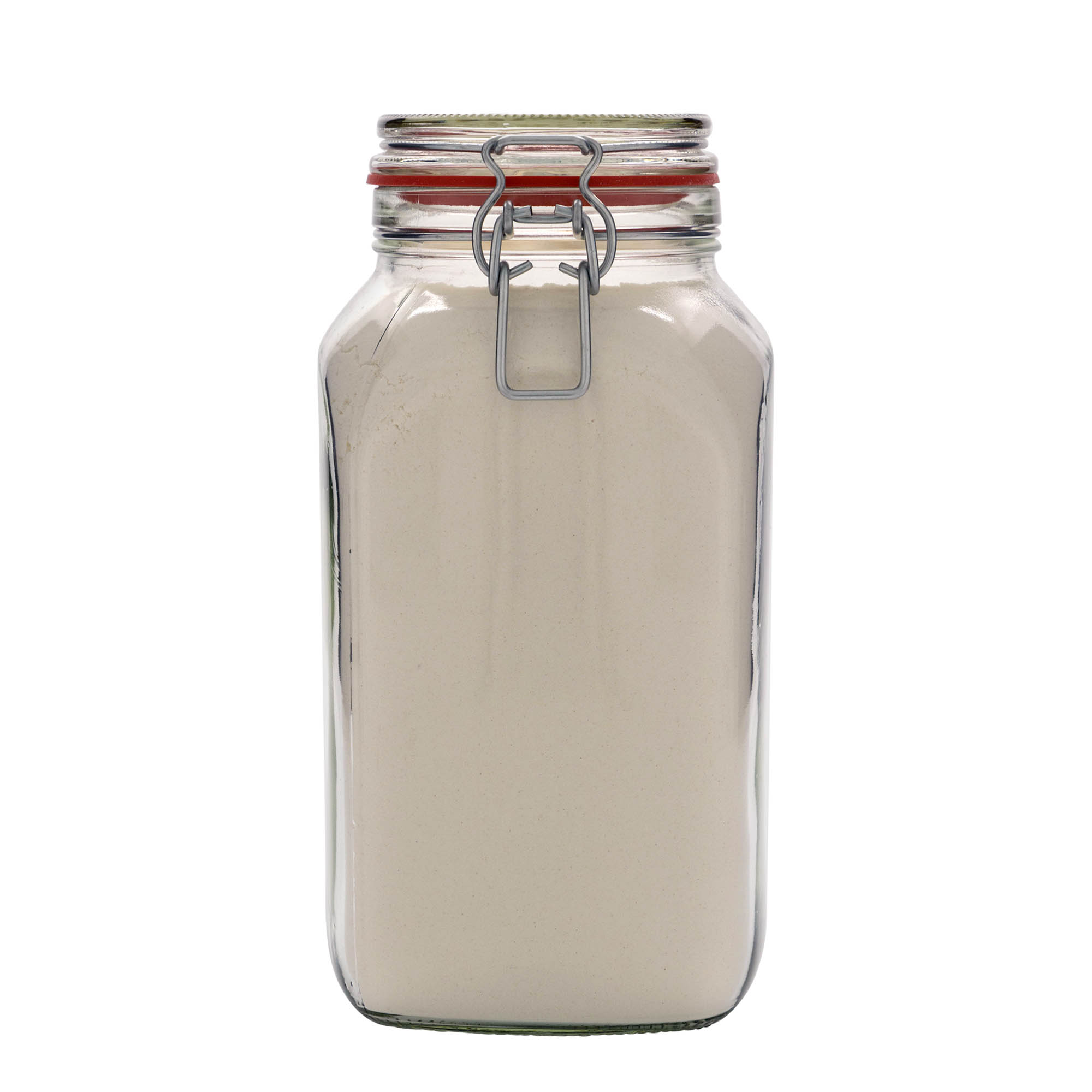 2.590 ml γυάλινο βάζο με σύρμα, τετράγωνο, στόμιο: κλείσιμο με σύρμα