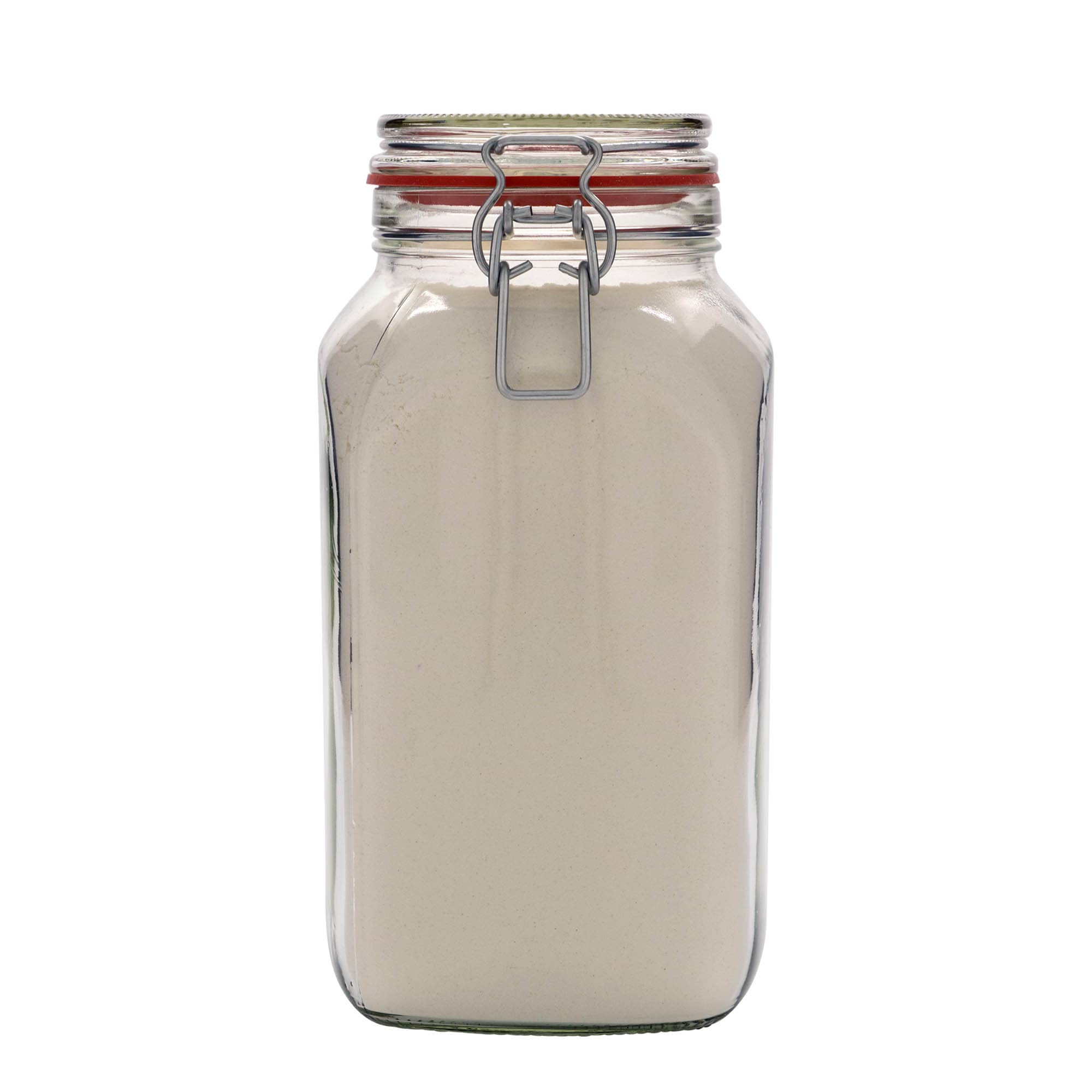 2.590 ml γυάλινο βάζο με σύρμα, τετράγωνο, στόμιο: κλείσιμο με σύρμα