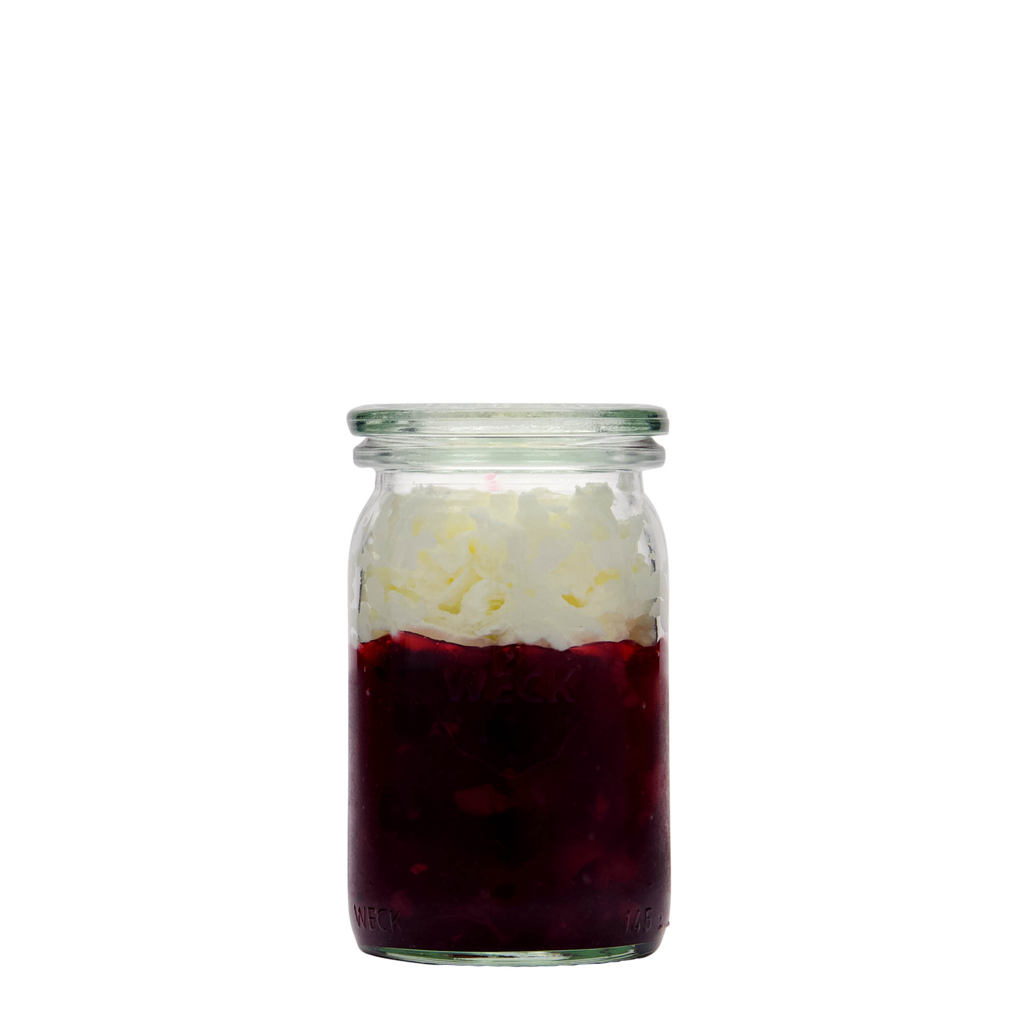 145 ml γυάλινο δοχείο WECK-κυλινδρικό, άνοιγμα: στρογγυλή άκρη