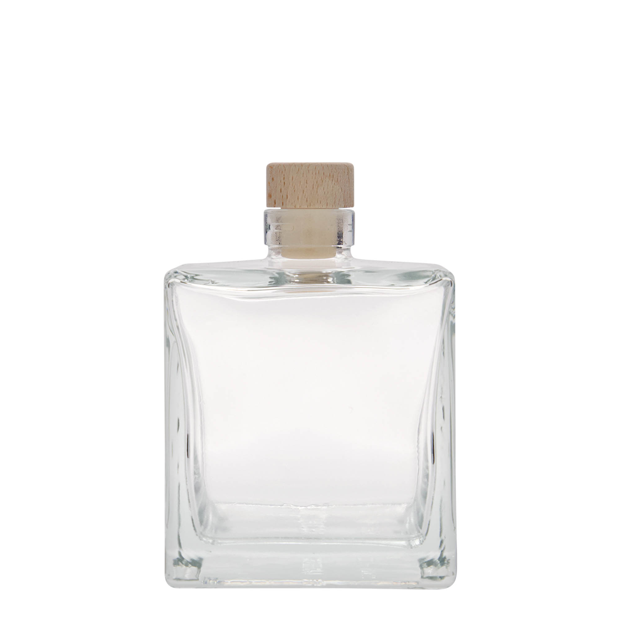 500 ml γυάλινο μπουκάλι 'Cube', τετράγωνο, στόμιο: φελλός