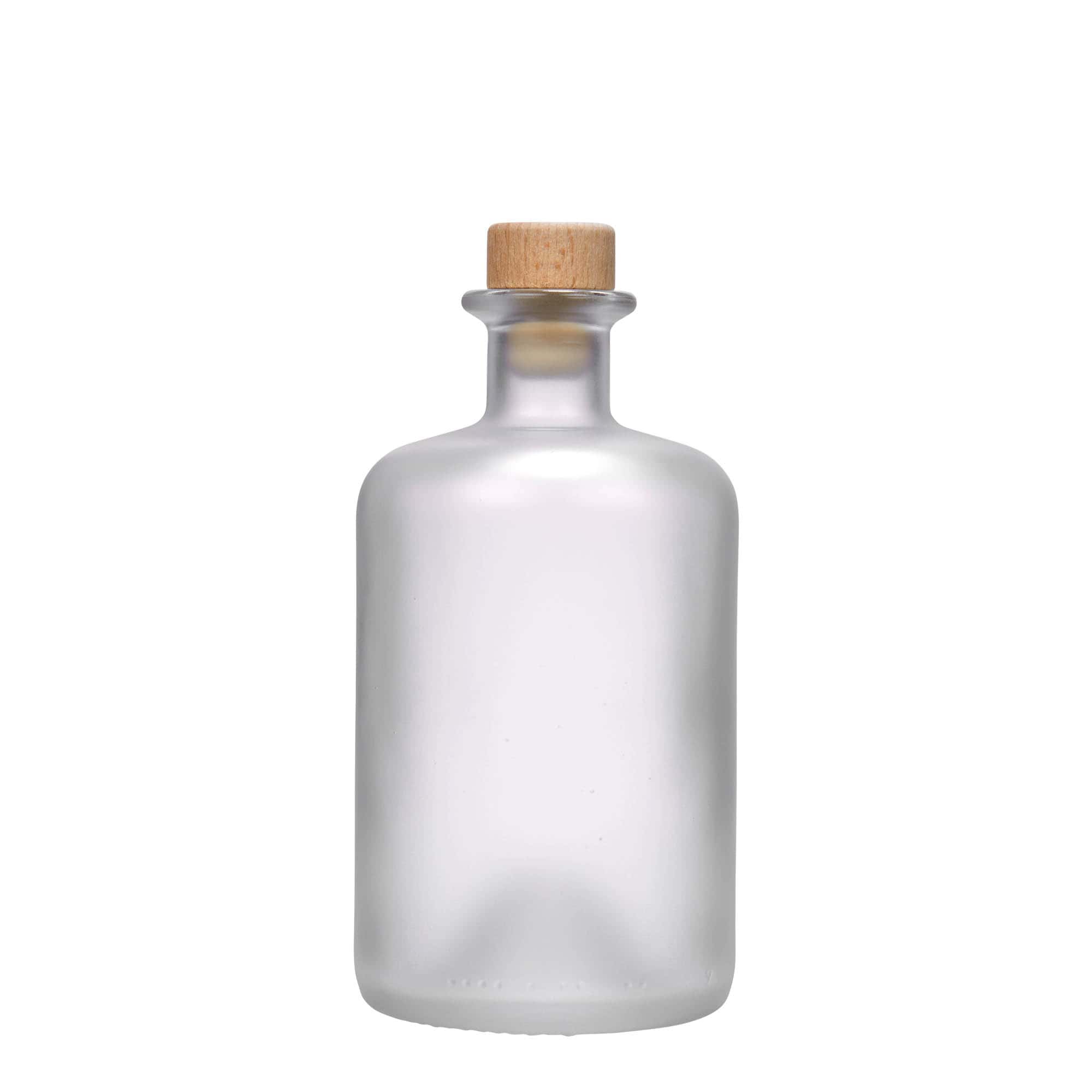 500 ml γυάλινο μπουκάλι φαρμακοποιού, παγωμένο, στόμιο: φελλός