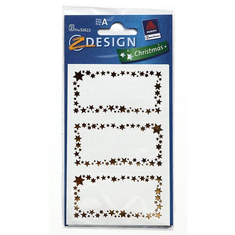 Zweckform ετικέτες 'αστερόπλευρο πλαίσιο', χαρτί, χρυσό