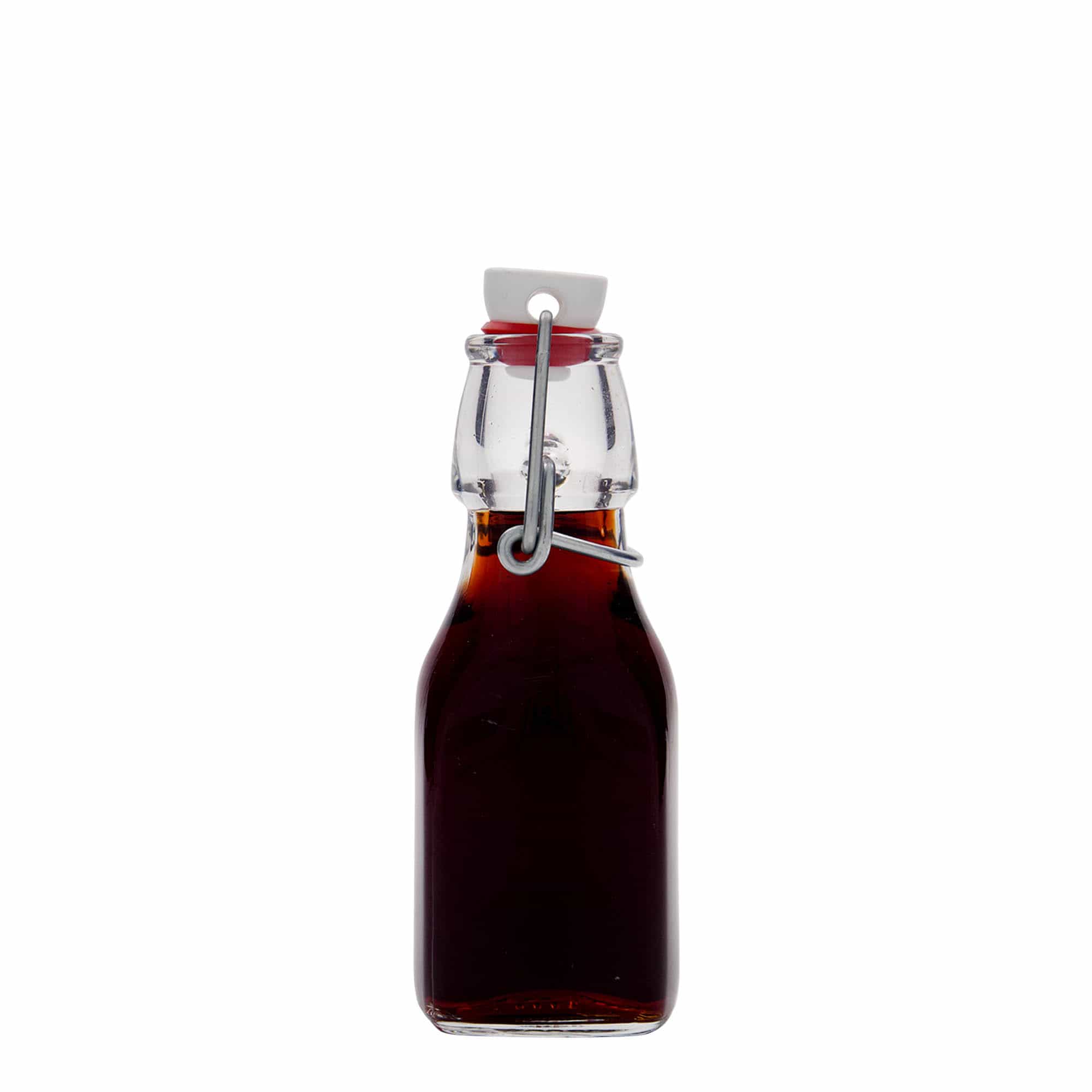 Γυάλινο μπουκάλι 'Swing' 125 ml, τετράγωνο, στόμιο: μηχανικό πώμα