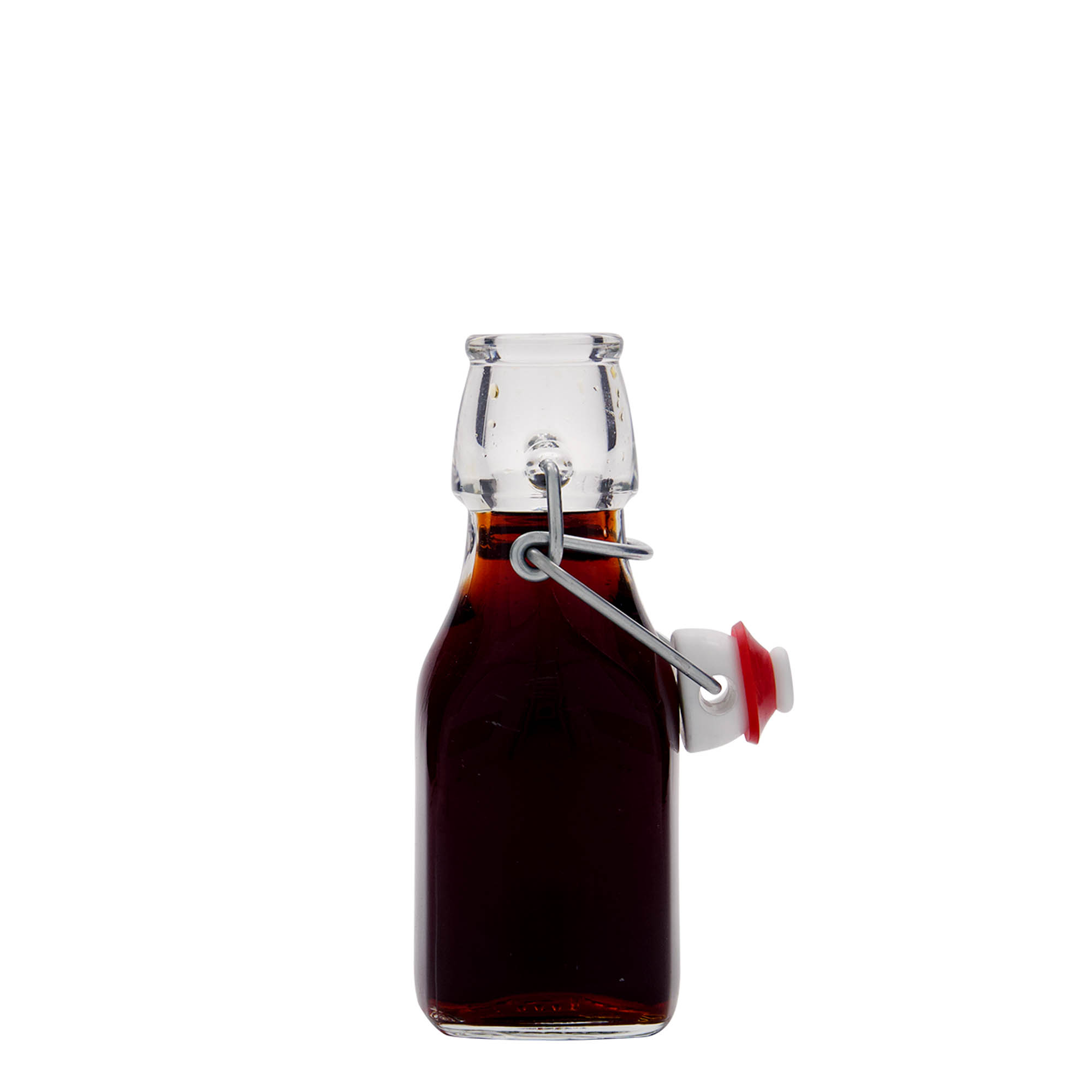 125 ml γυάλινο μπουκάλι 'Swing', τετράγωνο, στόμιο: κλείσιμο με μεταλλικό μπράτσο 125 ml γυάλινο μπουκάλι 'Swing', τετράγωνο, στόμιο: κλείσιμο με μεταλλικό μπράτσο