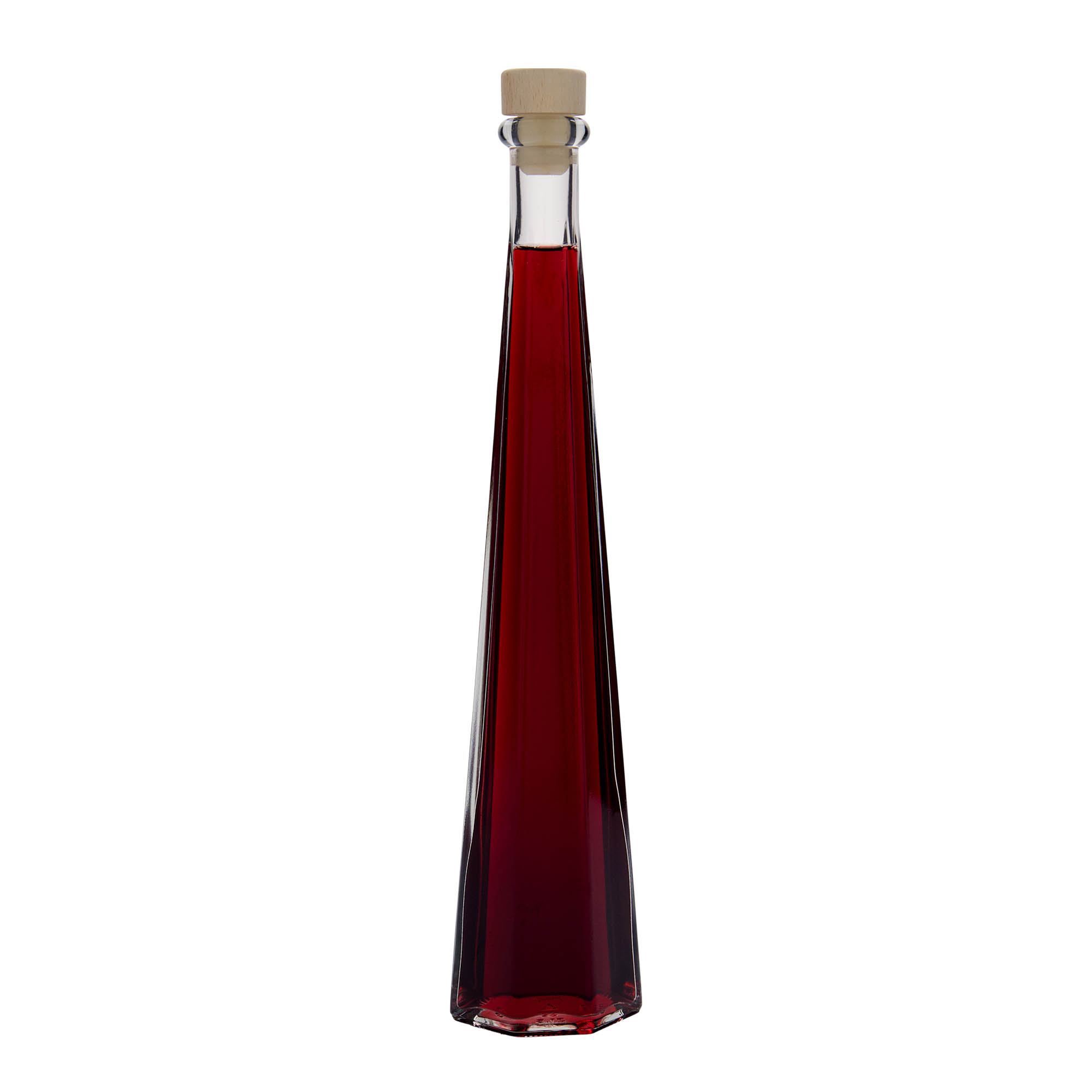 200 ml γυάλινο μπουκάλι 'Dama Sexta', εξάγωνο, στόμιο: φελλός