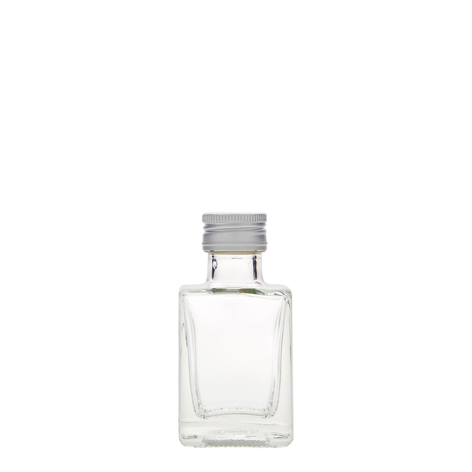 50 ml γυάλινο μπουκάλι 'Cube', τετράγωνο, στόμιο: PP 24 50 ml γυάλινο μπουκάλι 'Cube', τετράγωνο, στόμιο: PP 24
