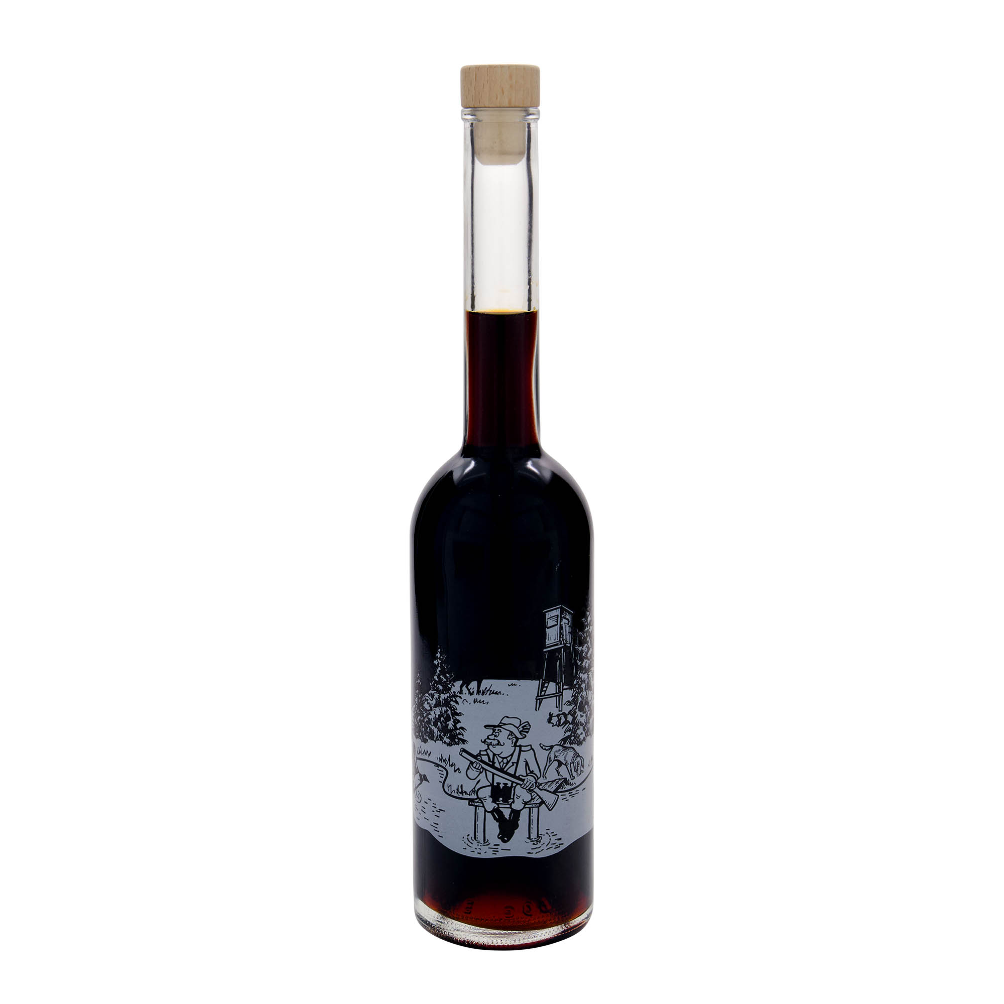500 ml γυάλινο μπουκάλι 'Opera', σχέδιο: κυνηγός, στόμιο: φελλός