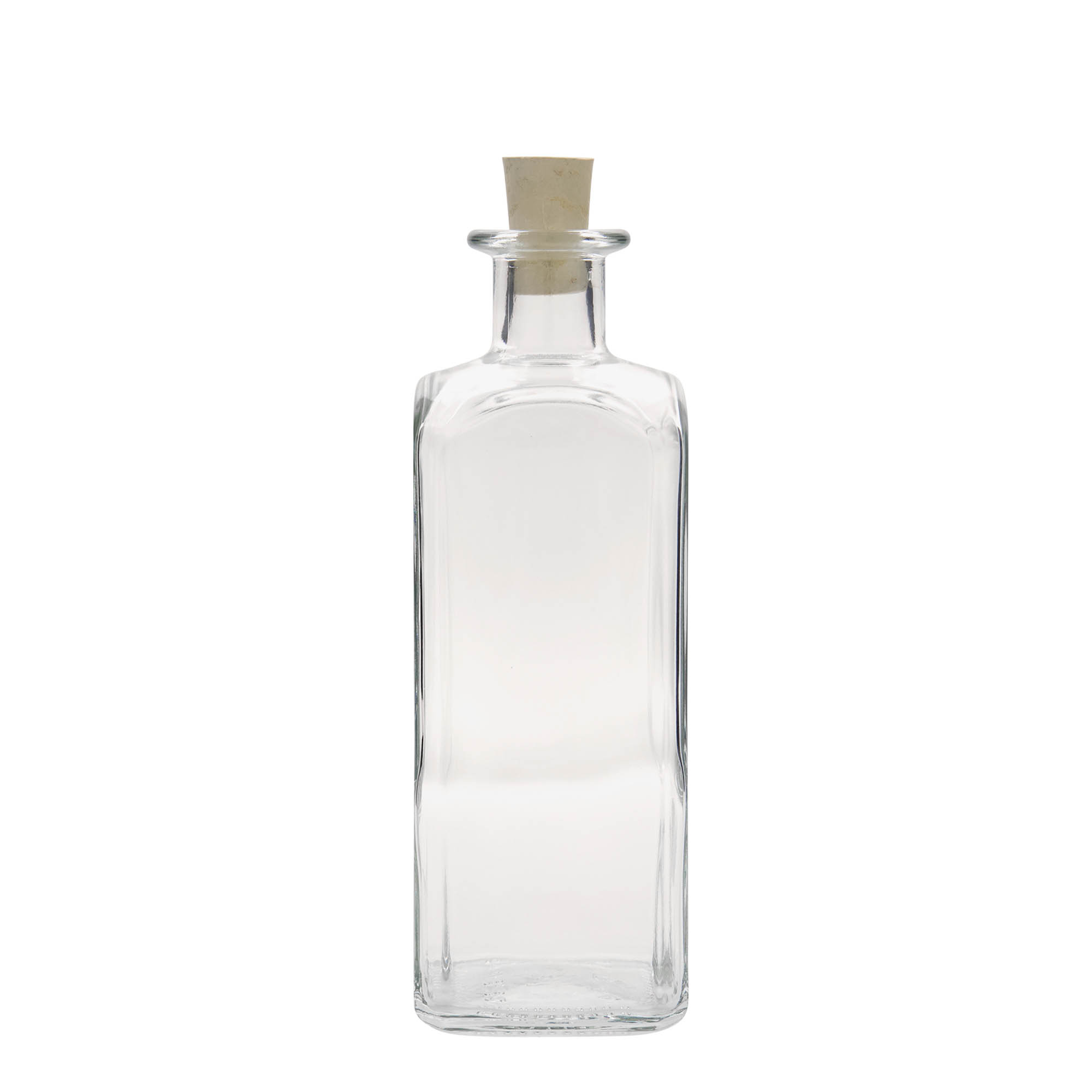500 ml γυάλινο μπουκάλι Apotheker Carré, τετράγωνο, στόμιο: φελλός