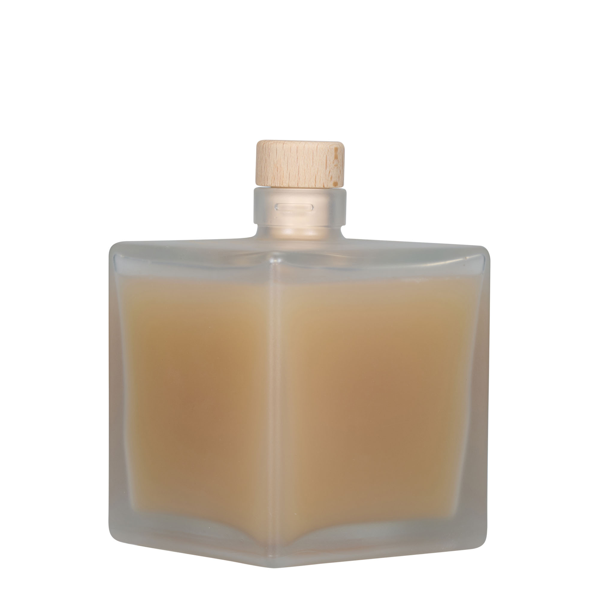 500 ml γυάλινο μπουκάλι 'Cube', τετράγωνο, παγωμένο, στόμιο: φελλός