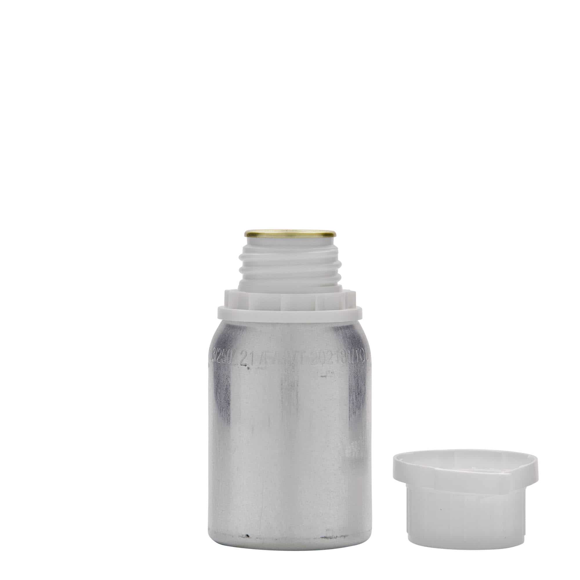 125 ml αλουμινένιο μπουκάλι, μέταλλο, ασημί, στόμιο: DIN 32 125 ml αλουμινένιο μπουκάλι, μέταλλο, ασημί, στόμιο: DIN 32
