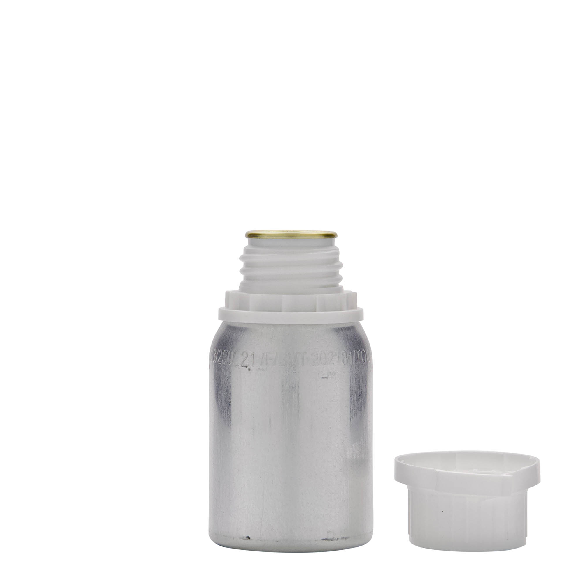 125 ml αλουμινένιο μπουκάλι, μέταλλο, ασημί, στόμιο: DIN 32 125 ml αλουμινένιο μπουκάλι, μέταλλο, ασημί, στόμιο: DIN 32