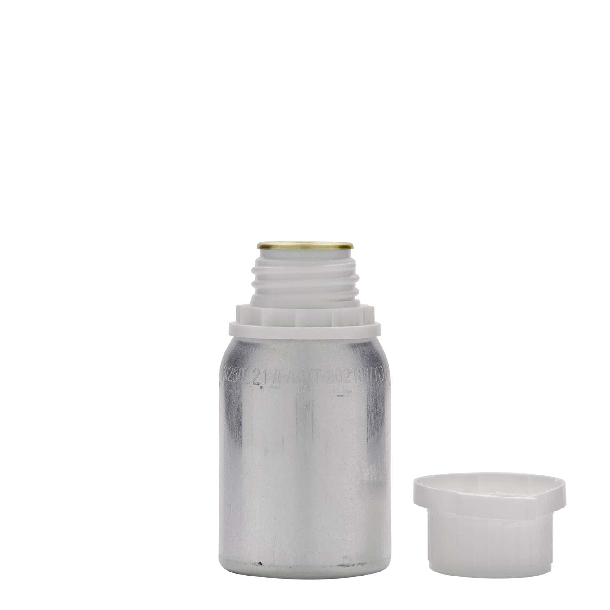 125 ml αλουμινένιο μπουκάλι, μέταλλο, ασημί, στόμιο: DIN 32 125 ml αλουμινένιο μπουκάλι, μέταλλο, ασημί, στόμιο: DIN 32