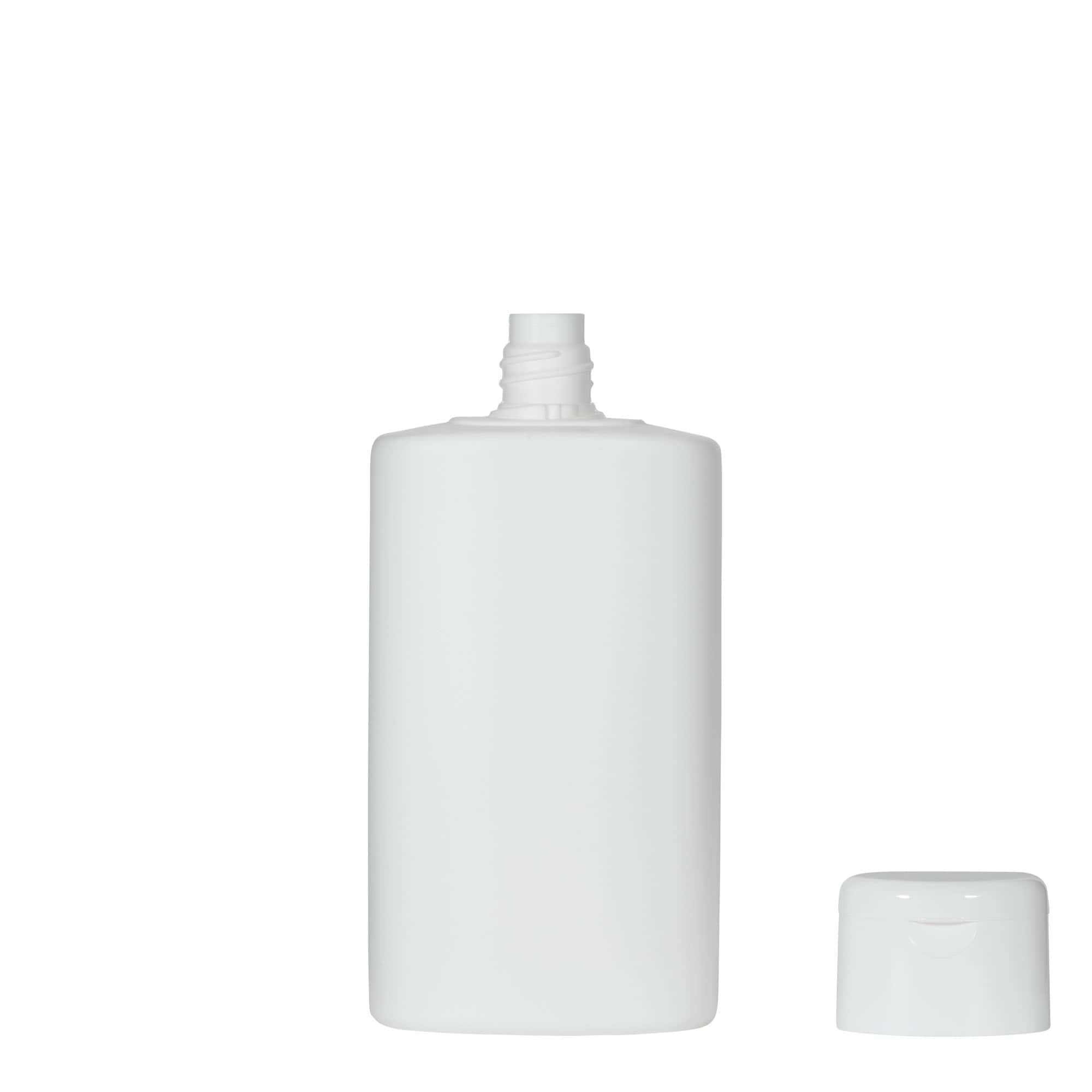 Πλαστικό μπουκάλι 'Indy' 250 ml, οβάλ, HDPE, λευκό, στόμιο: βιδωτό πώμα