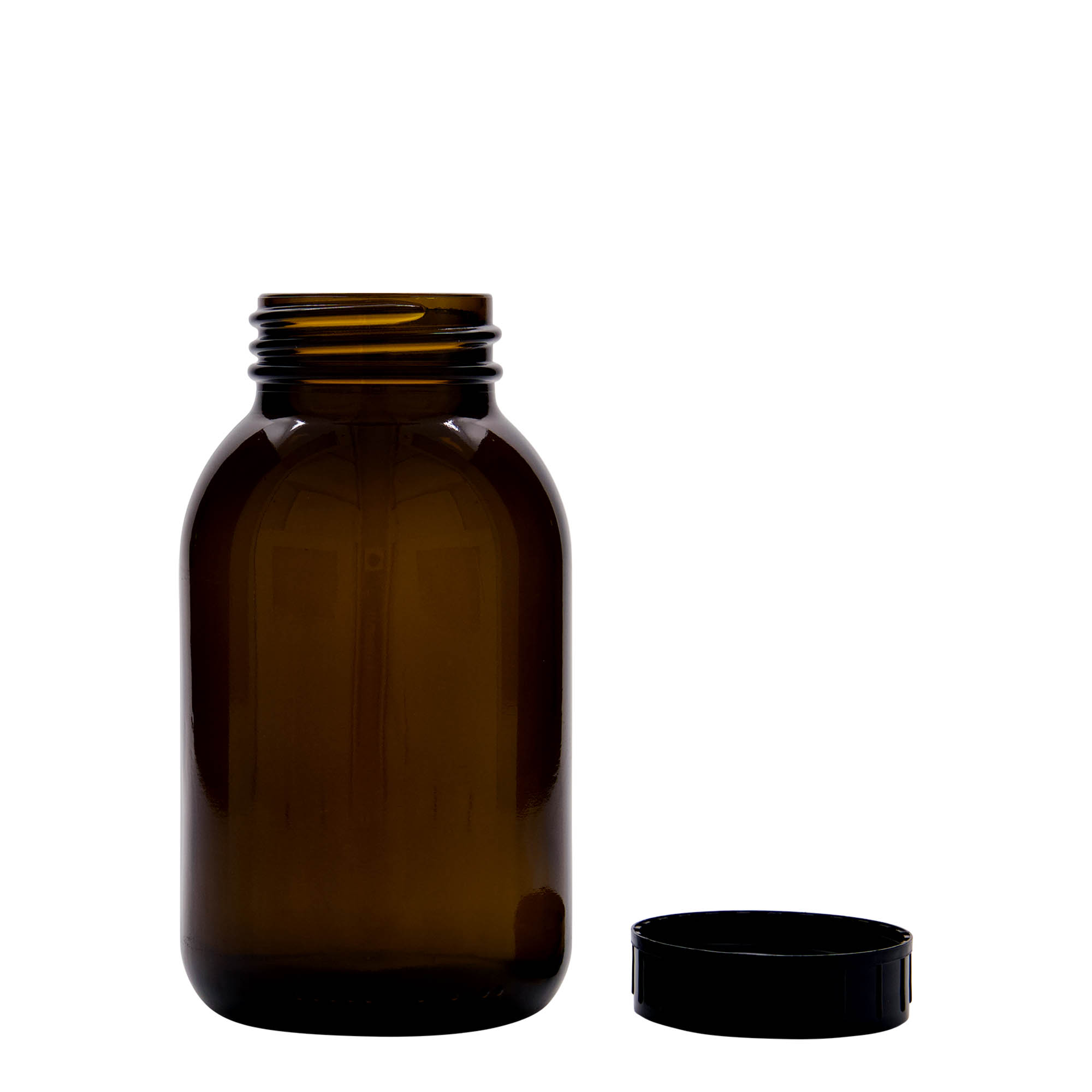 500 ml γυάλινο βάζο με φαρδύ λαιμό, καφέ, στόμιο: DIN 55