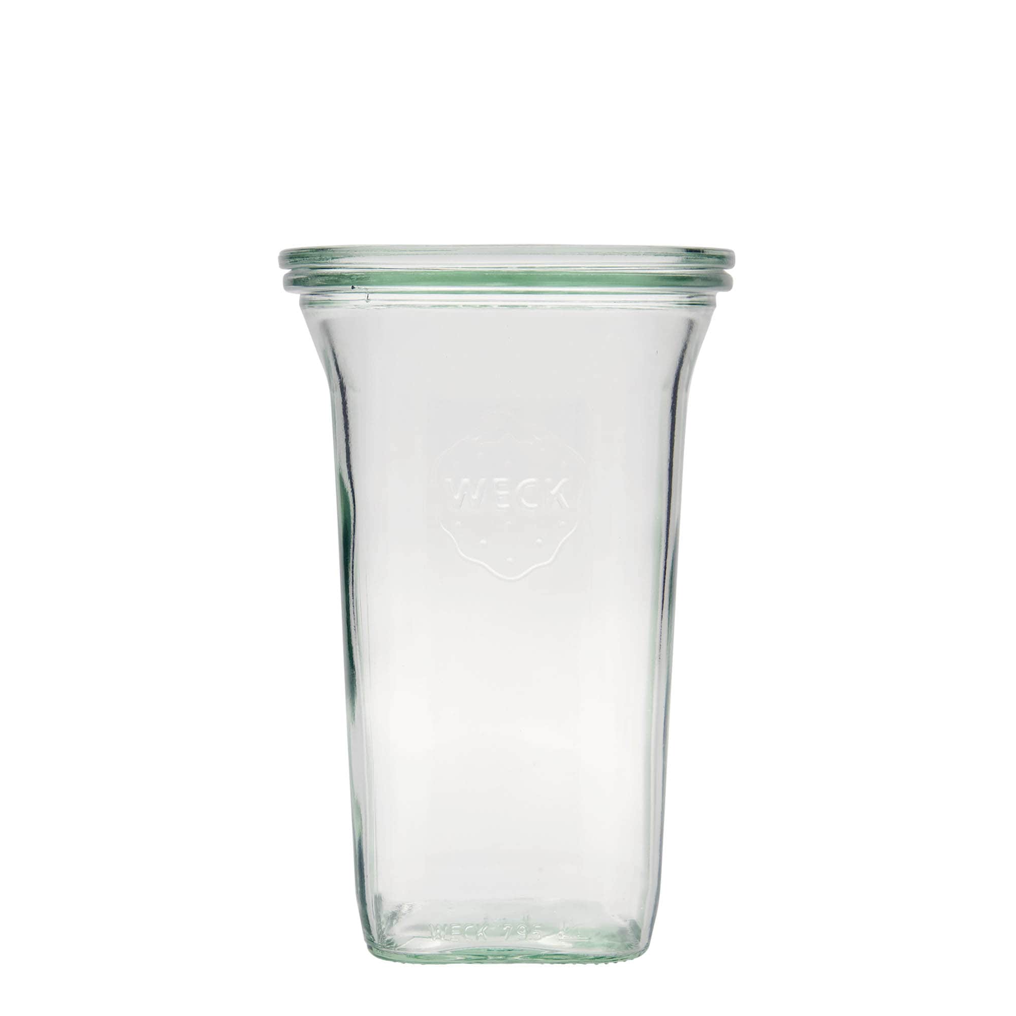 795 ml WECK-Quadroglas, τετράγωνο, στόμιο: στρογγυλή άκρη