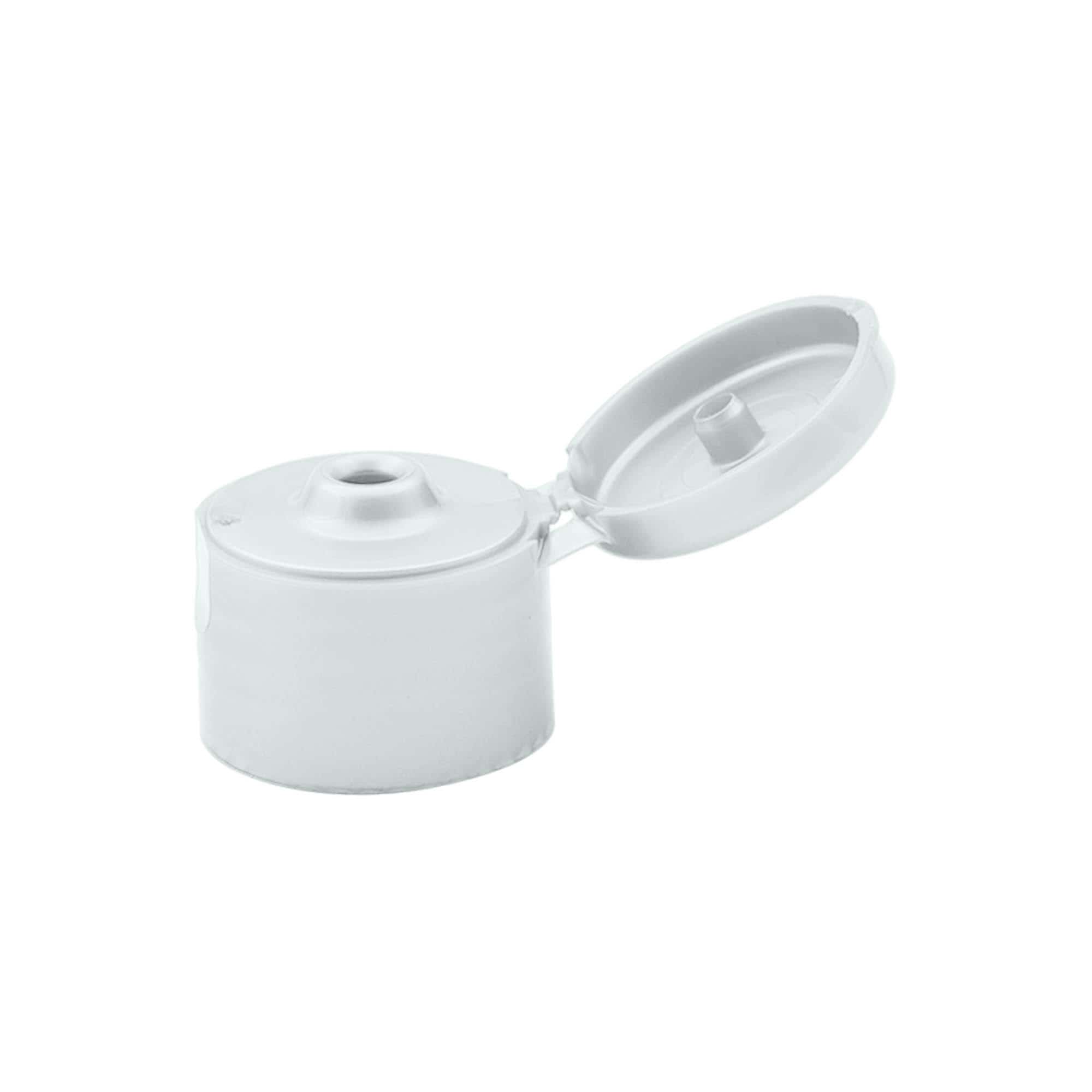 Βιδωτό καπάκι με μεντεσέ, πλαστικό PP, ασημί, για στόμιο: 24/410 Βιδωτό καπάκι με μεντεσέ, πλαστικό PP, ασημί, για στόμιο: 24/410